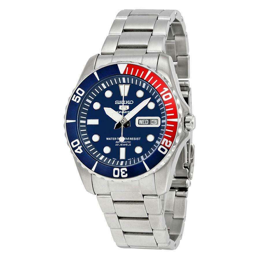 Seiko 5 Sports Automatic Sea Urchin Pepsi Dial Men's Watch SNZF15K1 - WatchNation