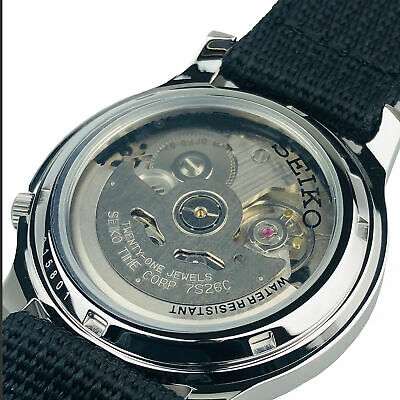 Seiko 5 Automatic Black Dial Black NATO Fabric Strap Men's Watch SNK809K2 - WatchNation
