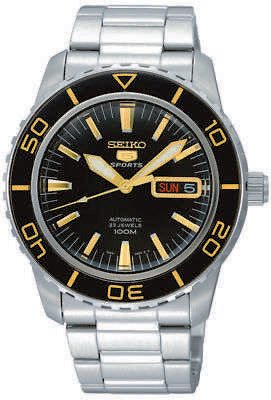 Seiko 5 Sports Automatic Black Dial Stainless Steel Men's Watch SNZH57K1