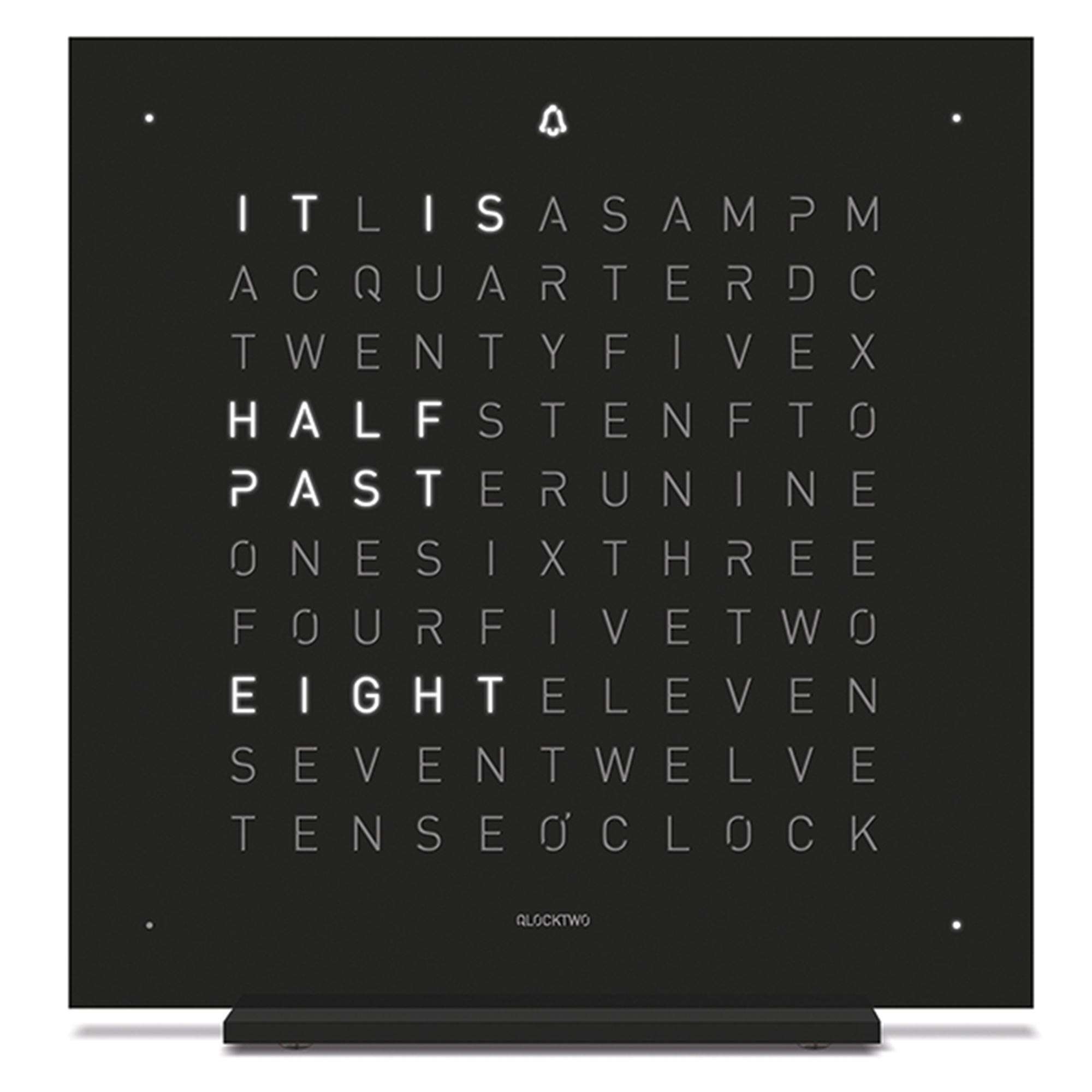 QLOCKTWO Touch Tischuhr Tiefschwarzes Gehäuse T4BLENSSBL