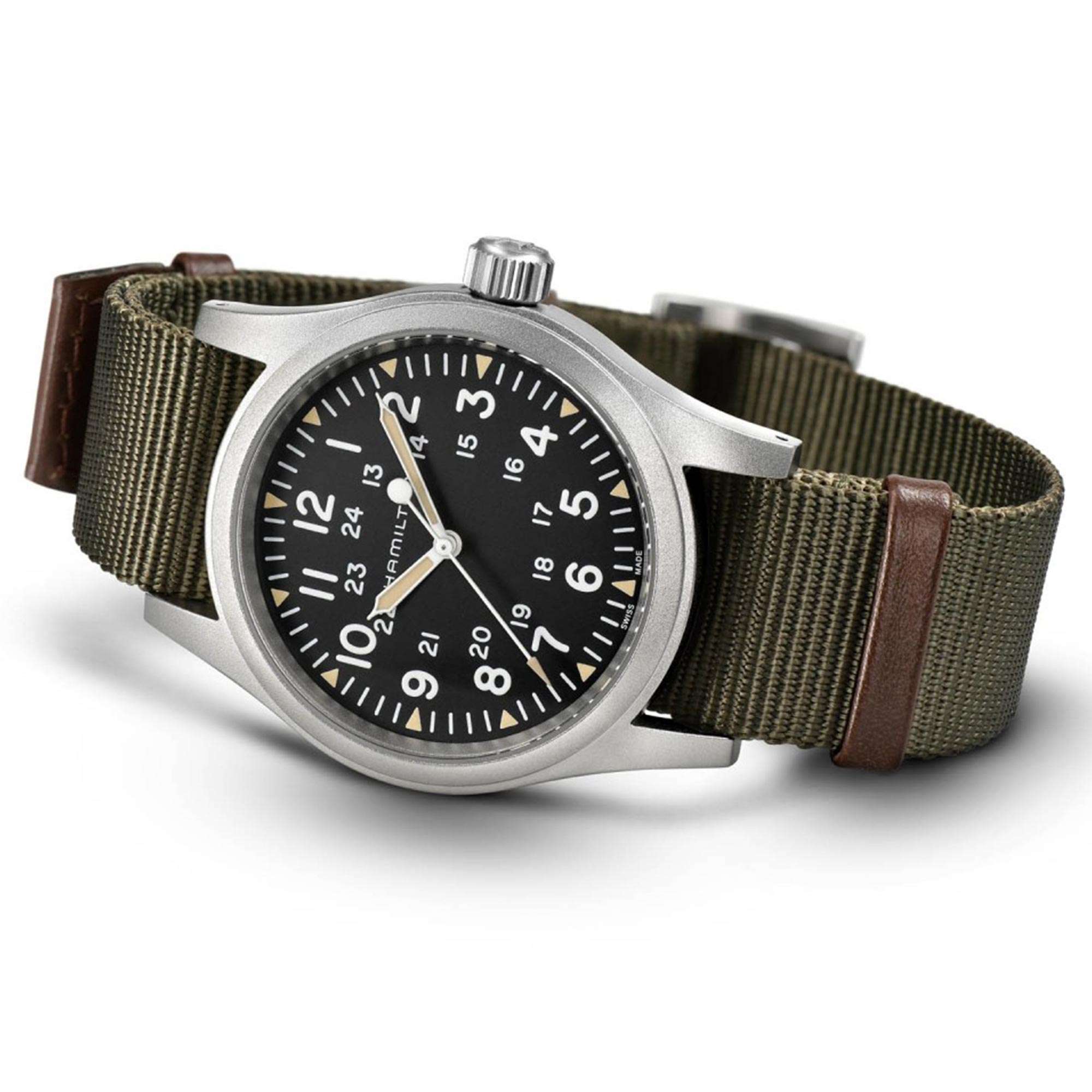 Hamilton Khaki Field 38mm Black Dial NATO Mens Mechanical Watch H69439931