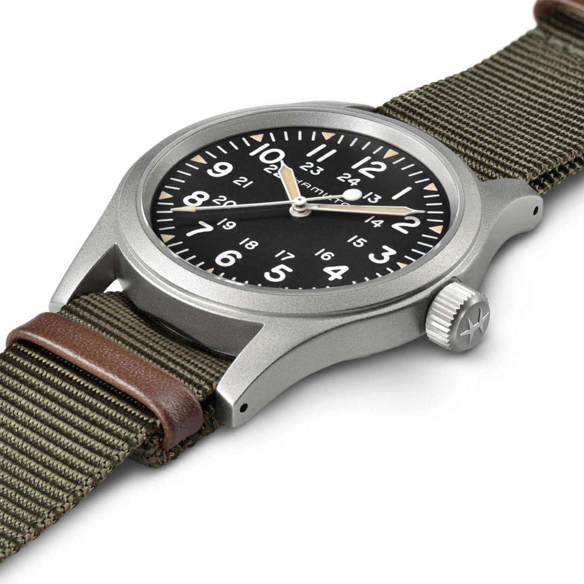 Hamilton Khaki Field 38mm Black Dial NATO Mens Mechanical Watch H69439931