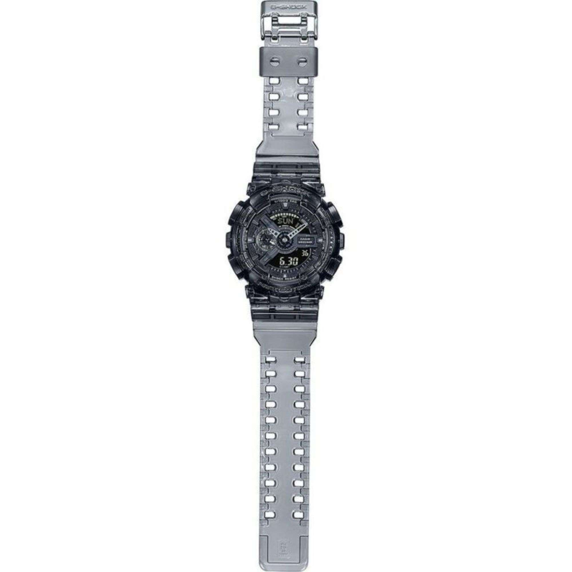 Casio G-Shock Skeleton Serie Digitale Graues Zifferblatt Harzarmband Herren Uhr GA-110SKE-8AER