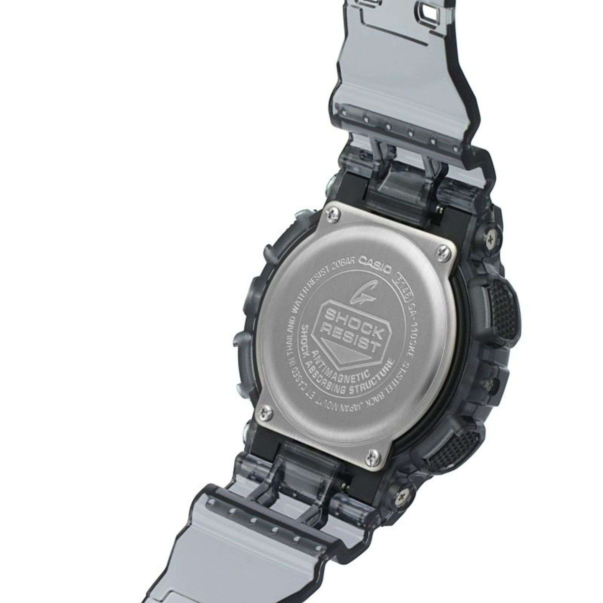 Casio G-Shock Skeleton Serie Digitale Graues Zifferblatt Harzarmband Herren Uhr GA-110SKE-8AER