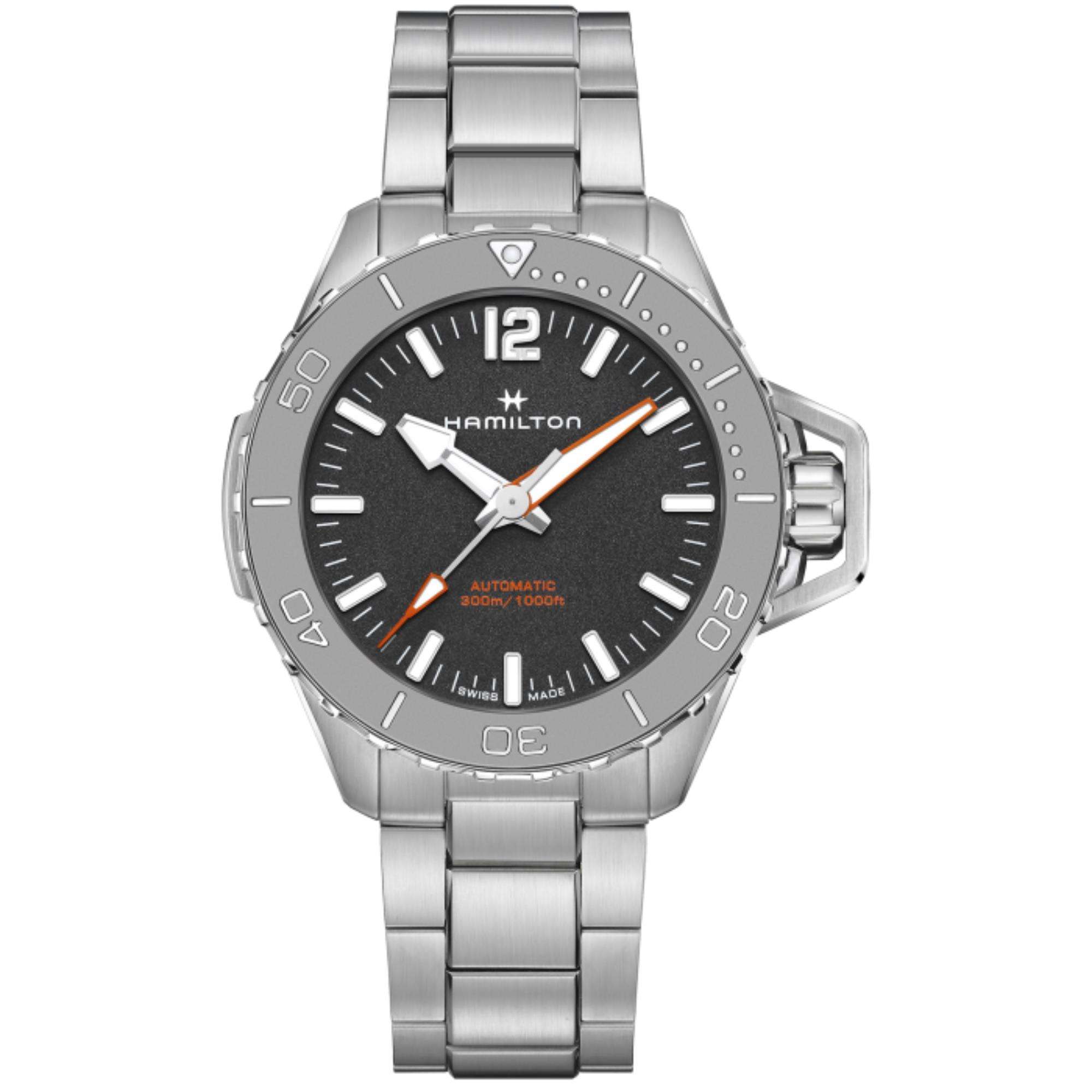 Hamilton Khaki Navy 46mm Schwarzes Zifferblatt Stahl Herren Automatik Uhr H77815130