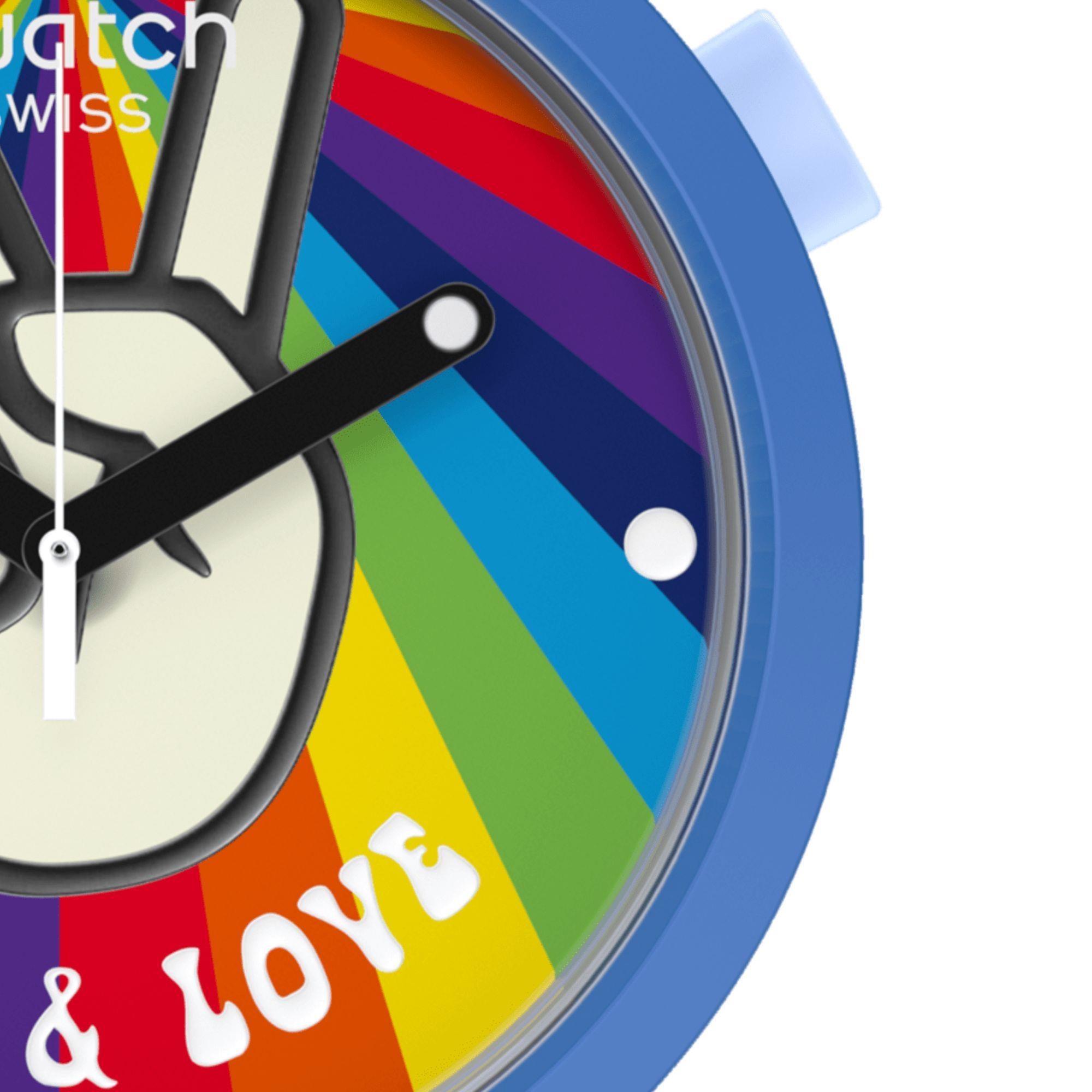 Swatch Big Bold 41mm White Dial Silicone Quartz Watch SB03N105