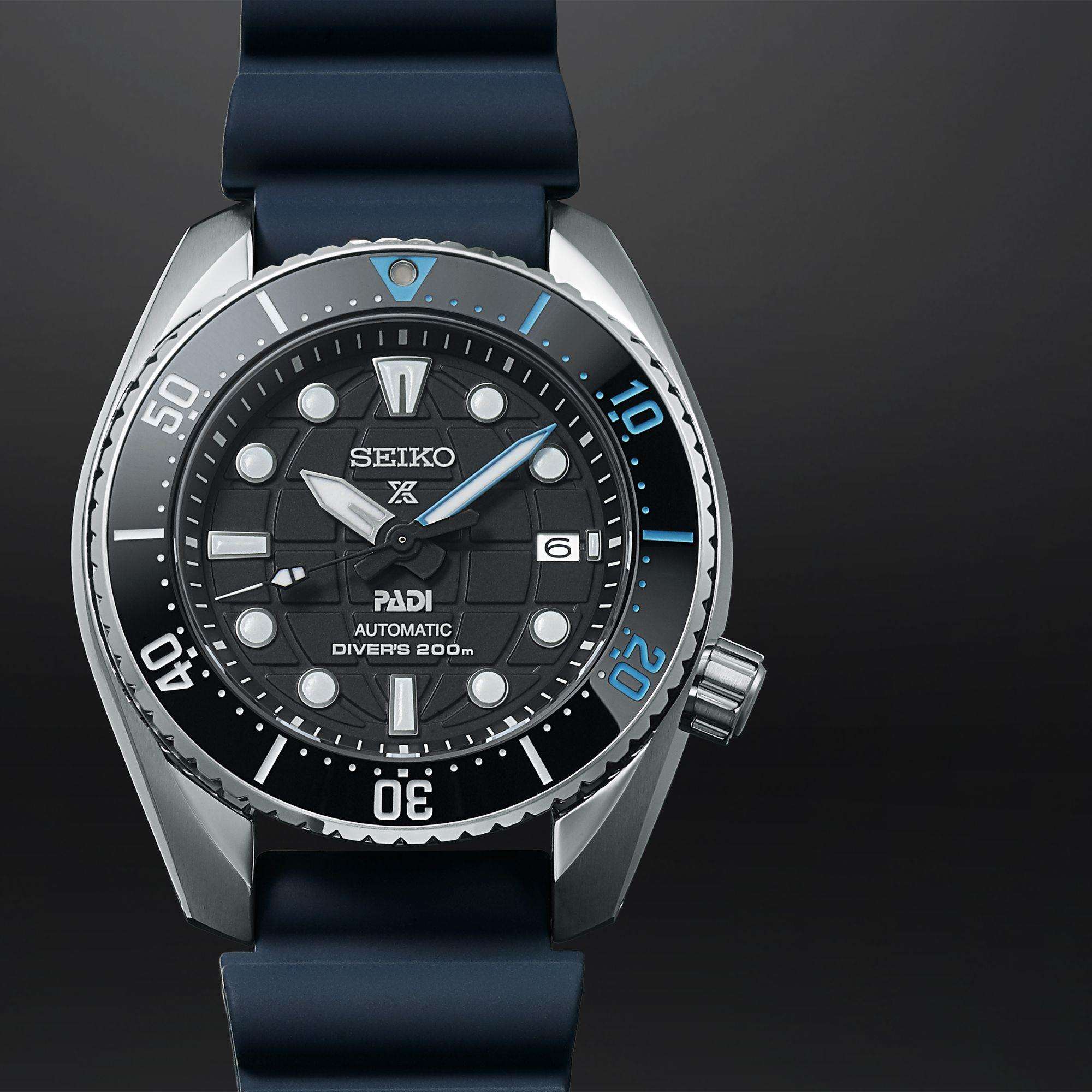 Prospex King Sumo PADI Sonderedition Automatik Schwarzes Zifferblatt Silikonarmband Taucheruhr SPB325J1