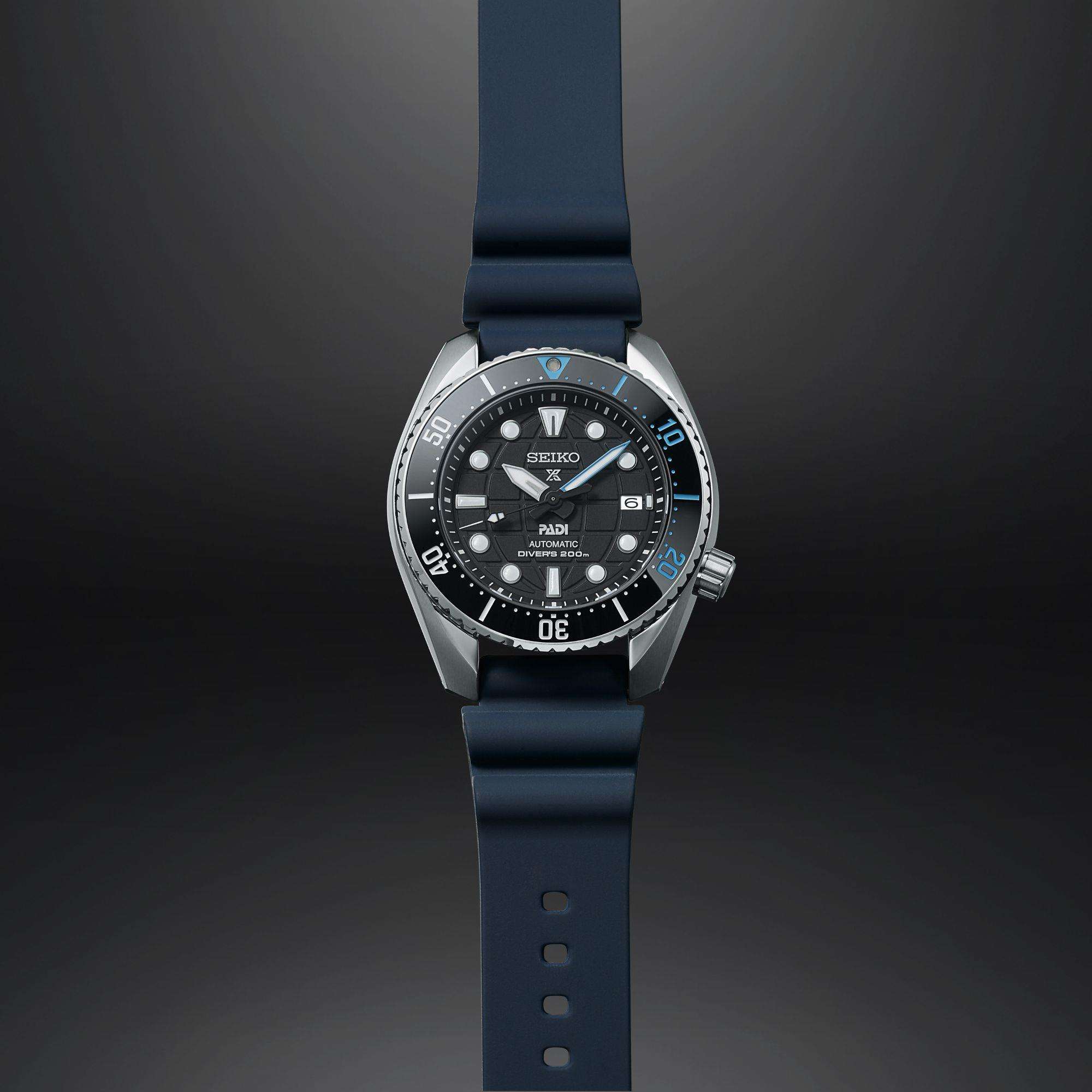 Prospex King Sumo PADI Sonderedition Automatik Schwarzes Zifferblatt Silikonarmband Taucheruhr SPB325J1