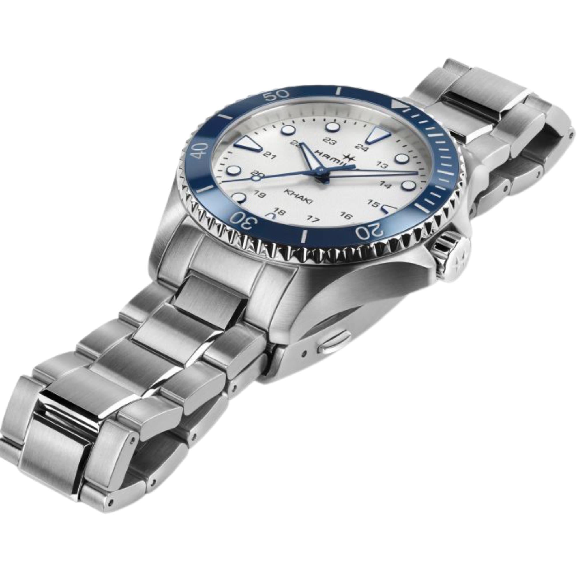Hamilton Khaki Navy 37mm White Dial Steel Mens Automatic Watch H82231150