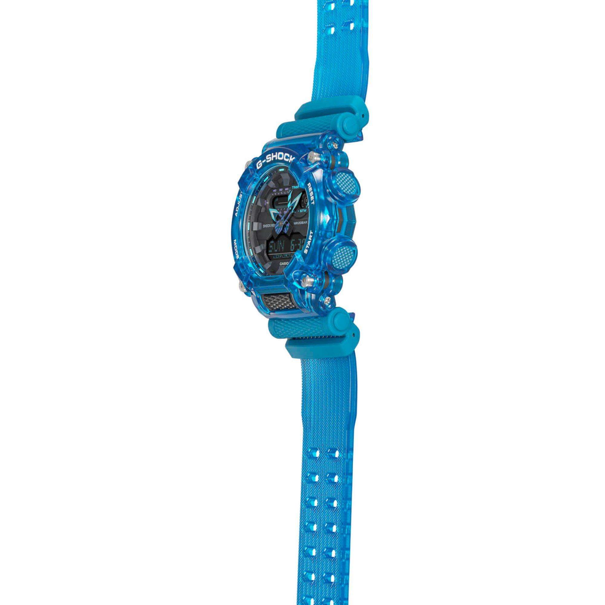 Casio G-Shock "Soundwave" Skelett Stil Blau Digi-Analog Herren Uhr GA-900SKL-2AER
