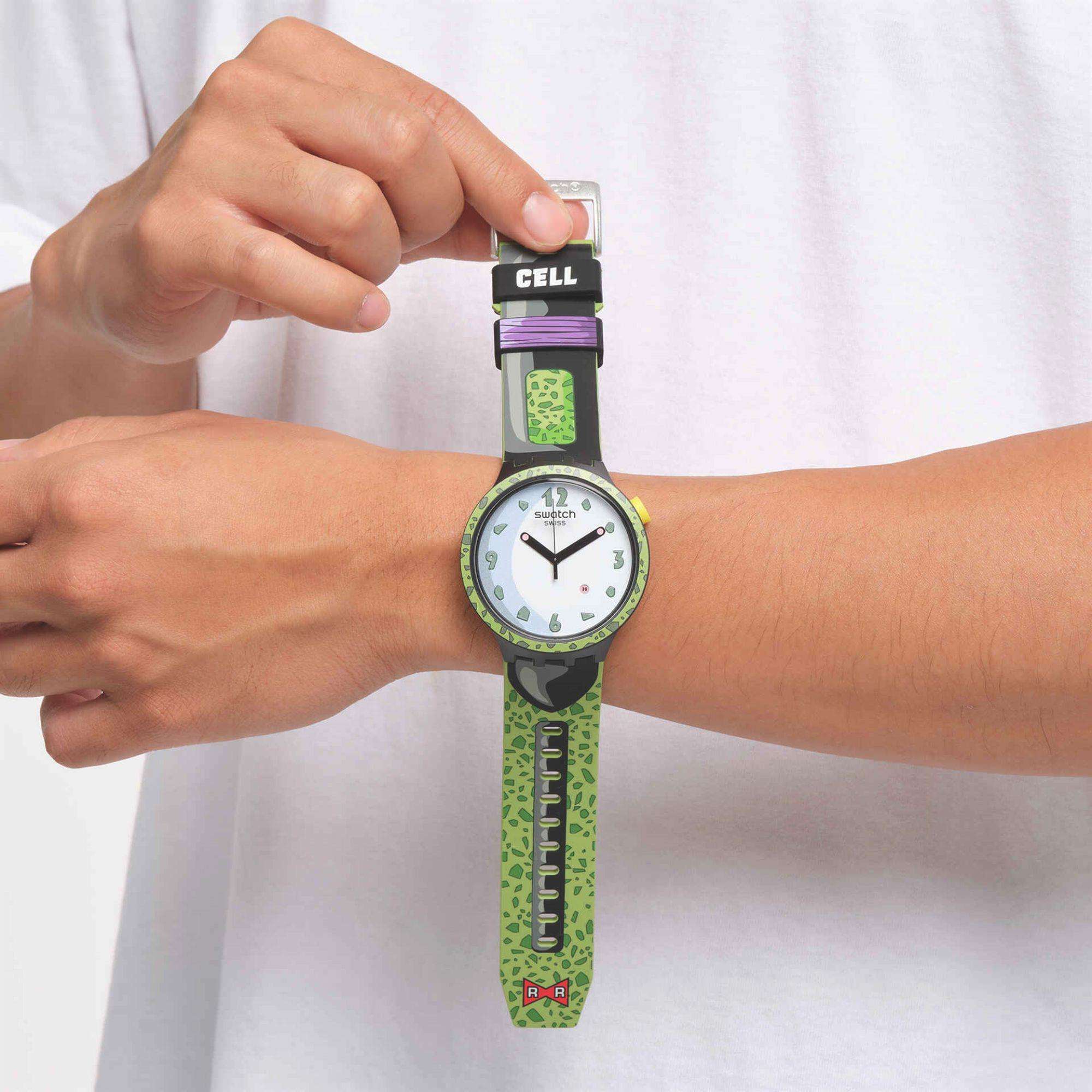 Swatch Big Bold 47mm White Dial Silicone Quartz Watch SB01Z401