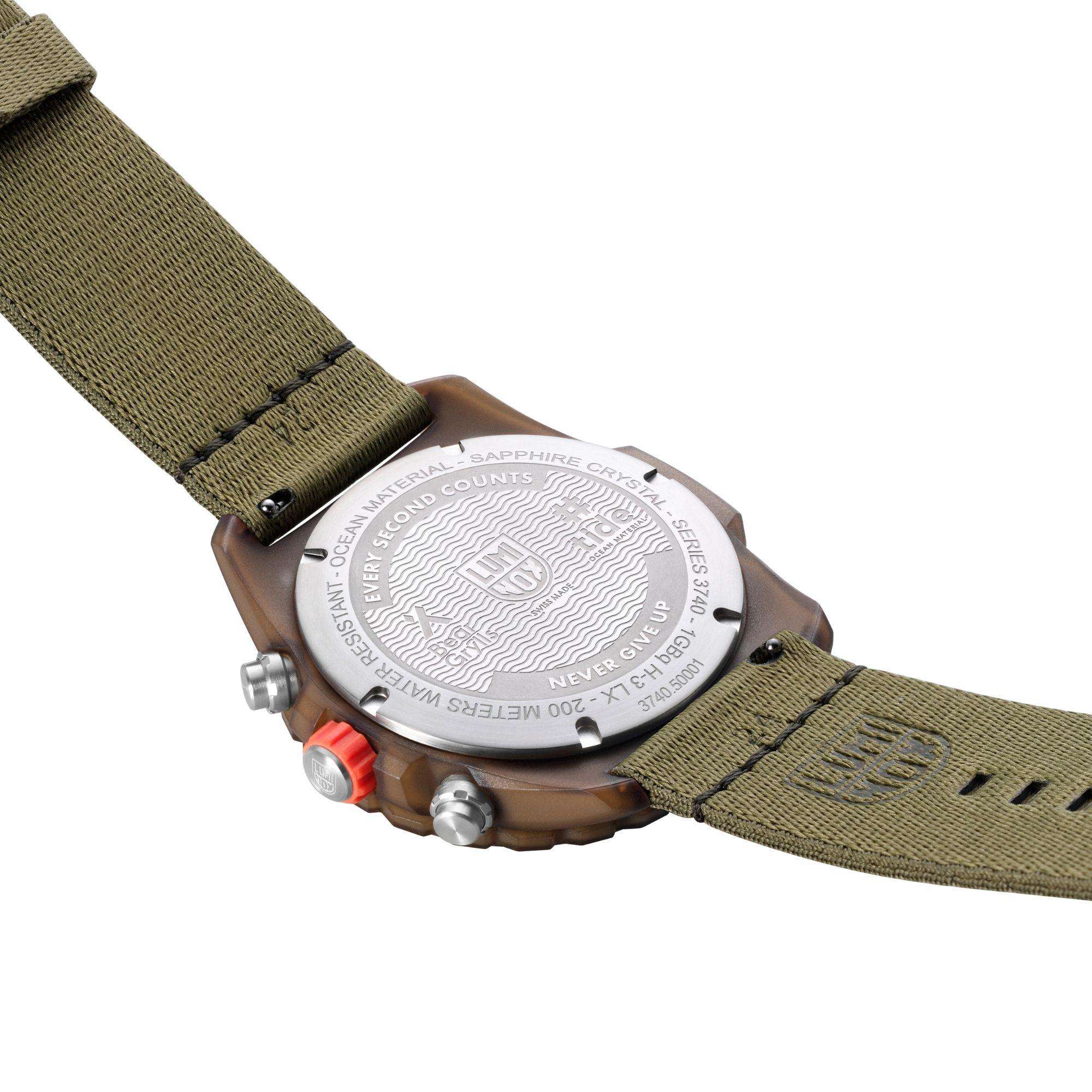 Luminox Bear Grylls 45mm Chronograph Green Dial Ocean-Bound Mens Quartz Watch XB.3757.ECO