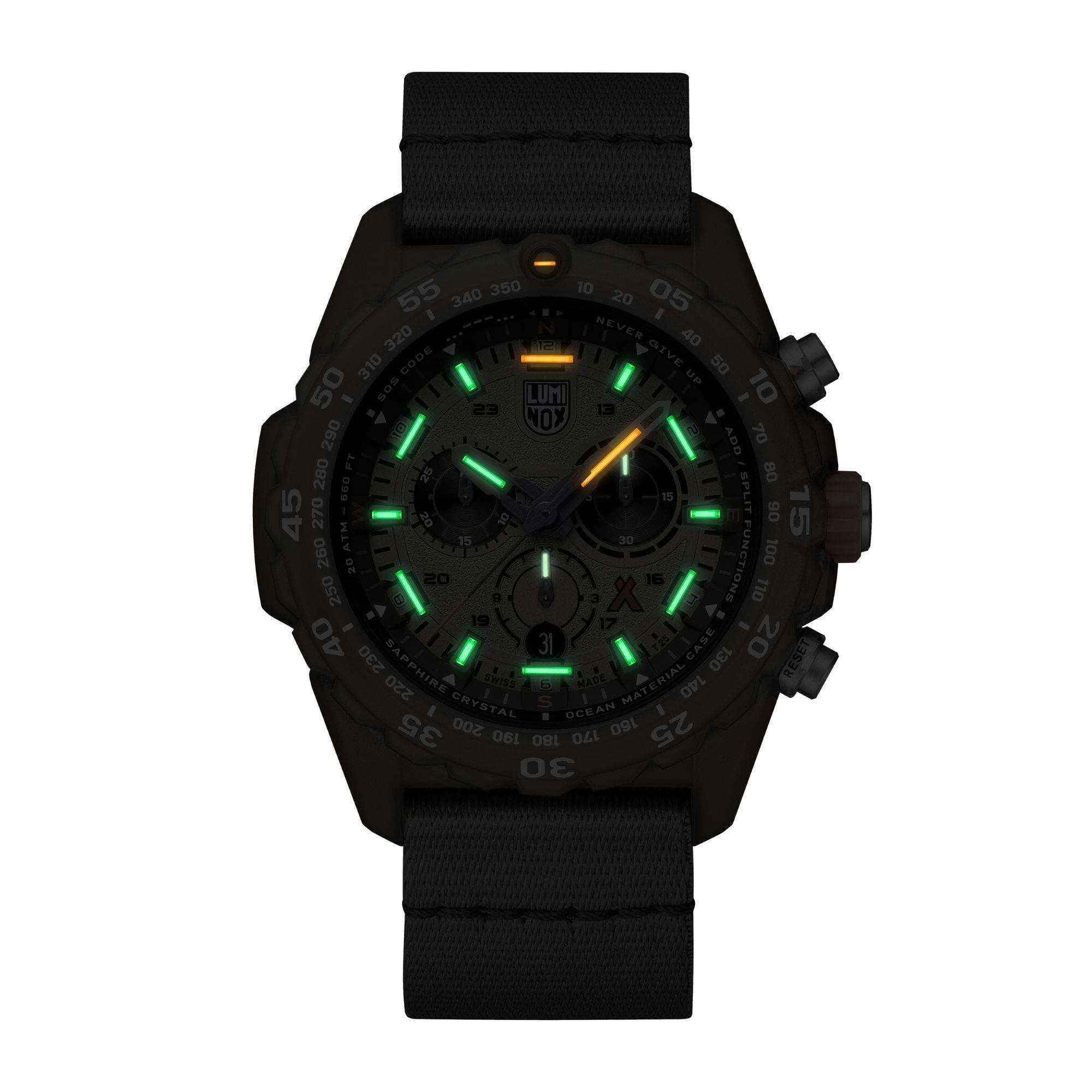 Luminox Bear Grylls 45mm Chronograph Green Dial Ocean-Bound Mens Quartz Watch XB.3757.ECO