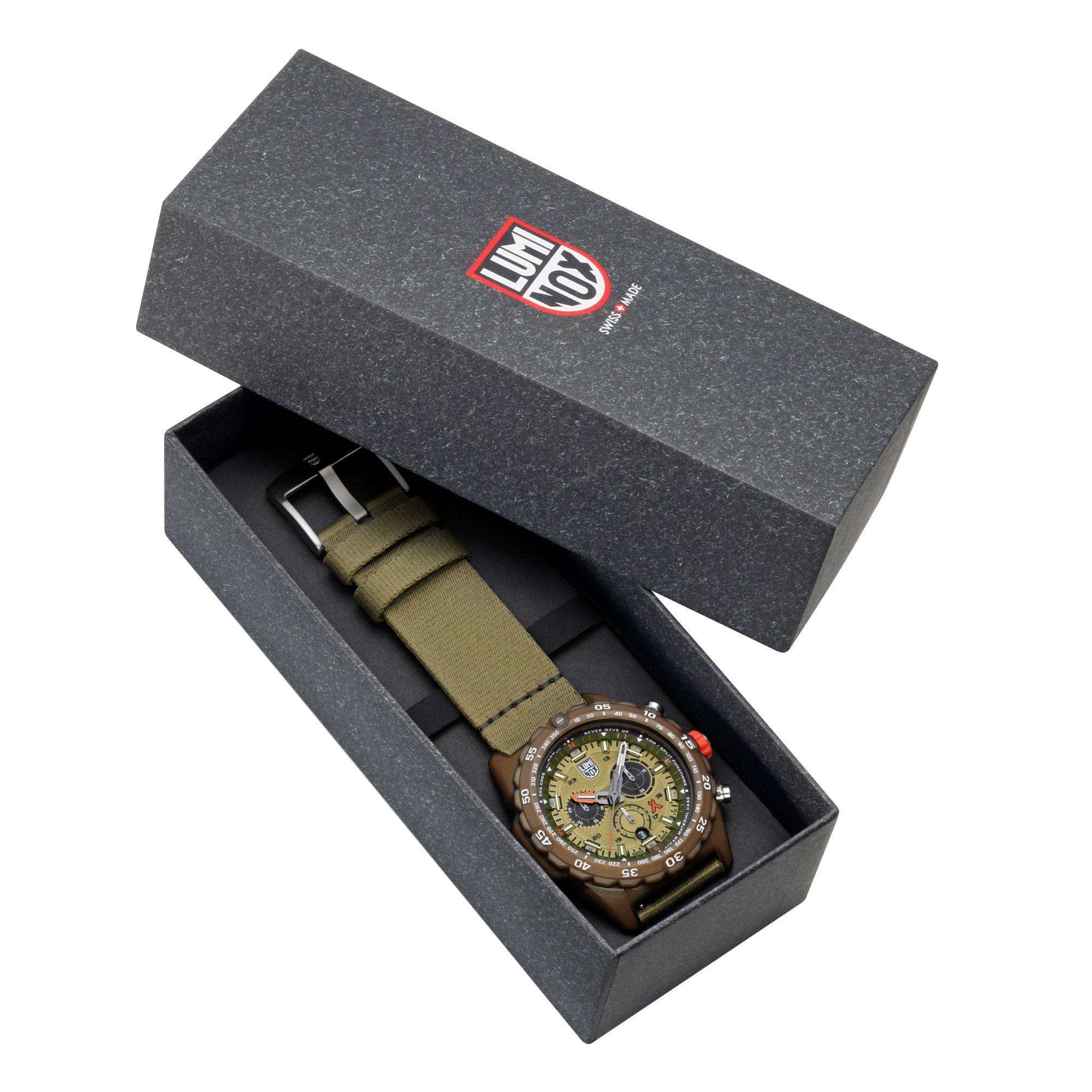 Luminox Bear Grylls 45mm Chronograph Green Dial Ocean-Bound Mens Quartz Watch XB.3757.ECO