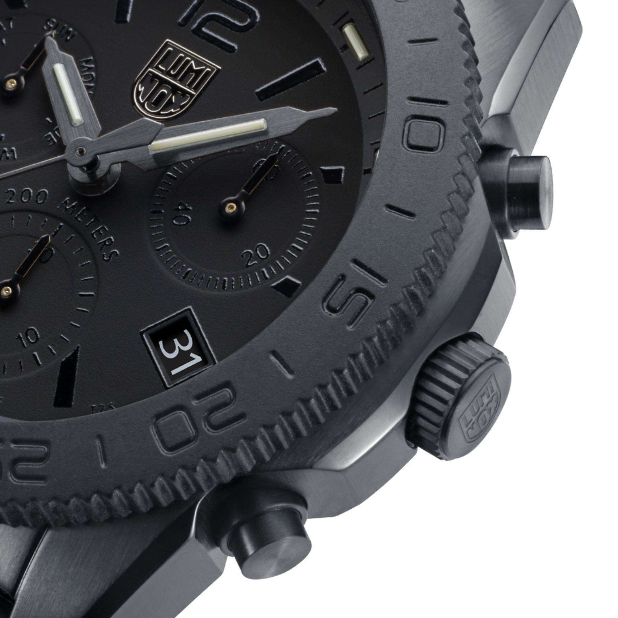 Luminox Pacific Diver Chronograph Blackout Schwarzes Zifferblatt Herren Uhr XS.3141.BO