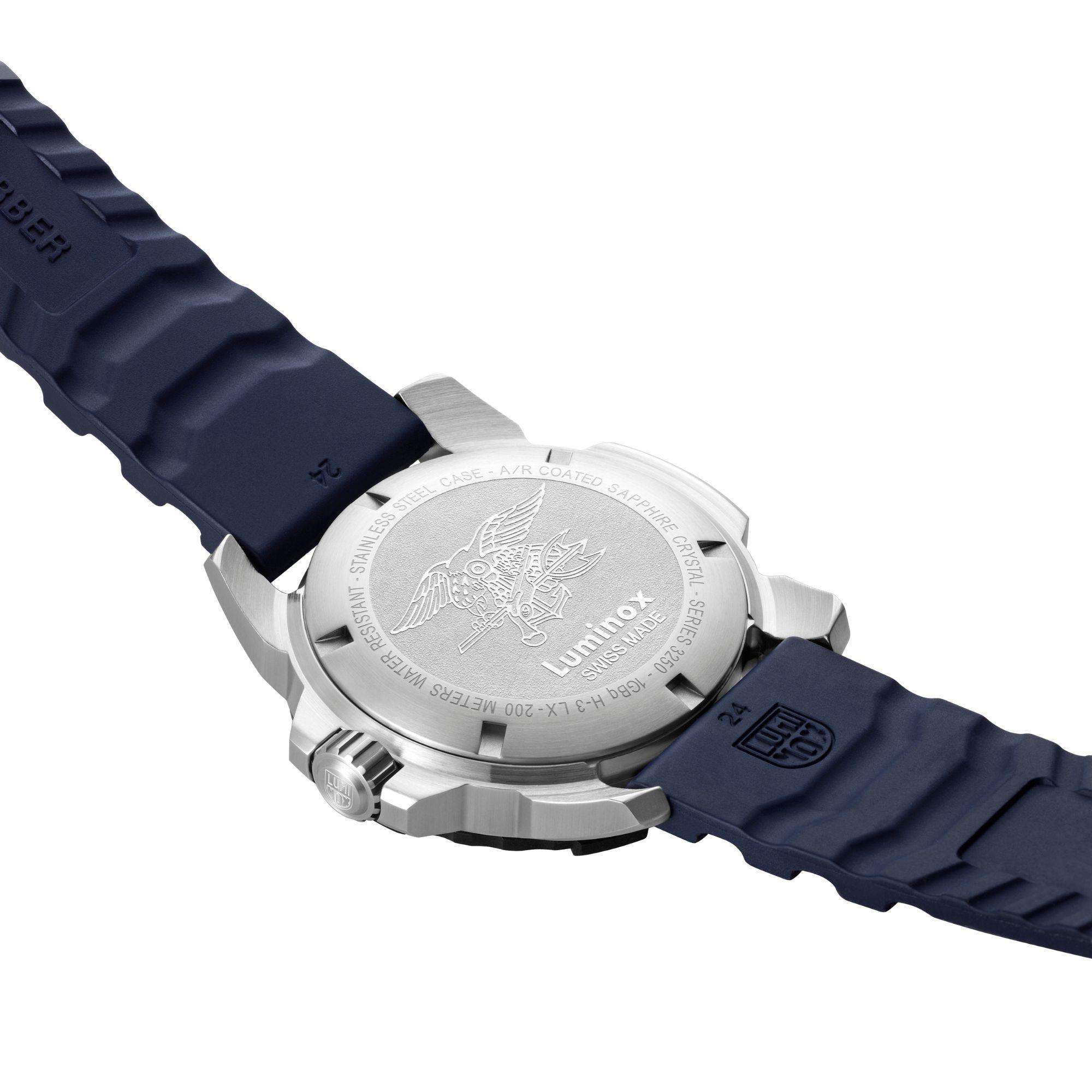 Luminox Navy Seal 45mm Blaues Zifferblatt Gummi Herren Quarz Uhr XS.3253.CB