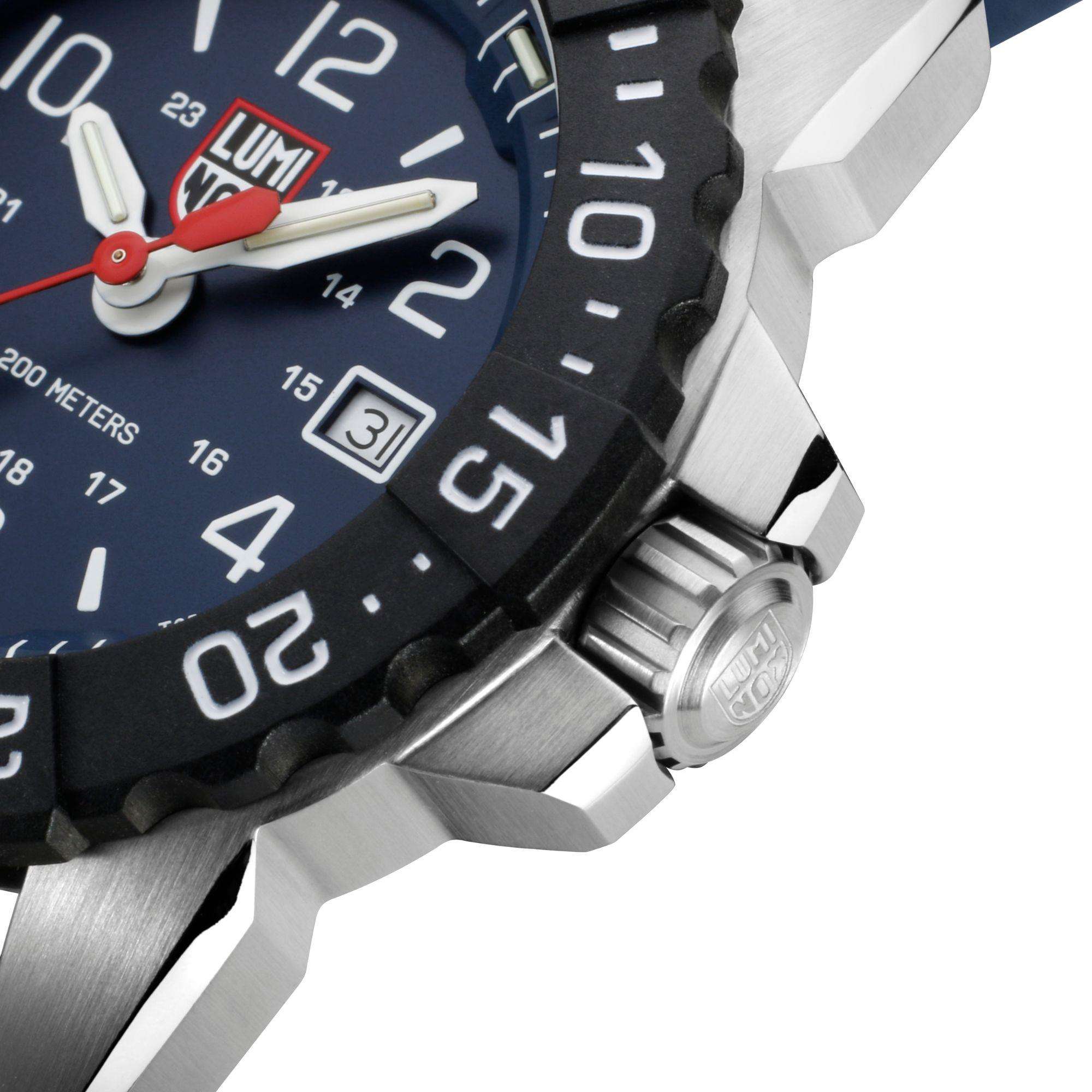 Luminox Navy Seal 45mm Blaues Zifferblatt Gummi Herren Quarz Uhr XS.3253.CB
