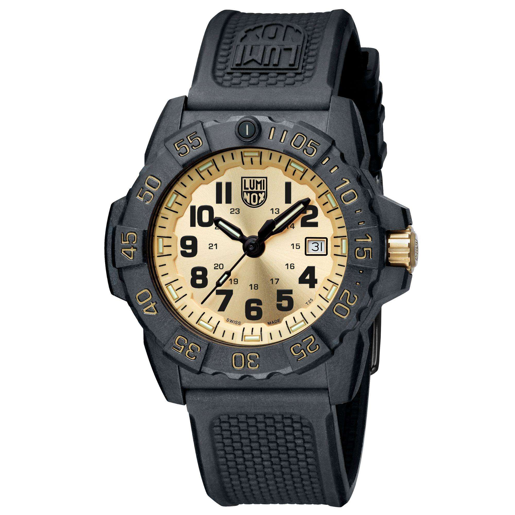 Luminox Navy Seal Goldenes Zifferblatt Limitierte Auflage Gummiband Herren Uhr XS.3505.GP.SET