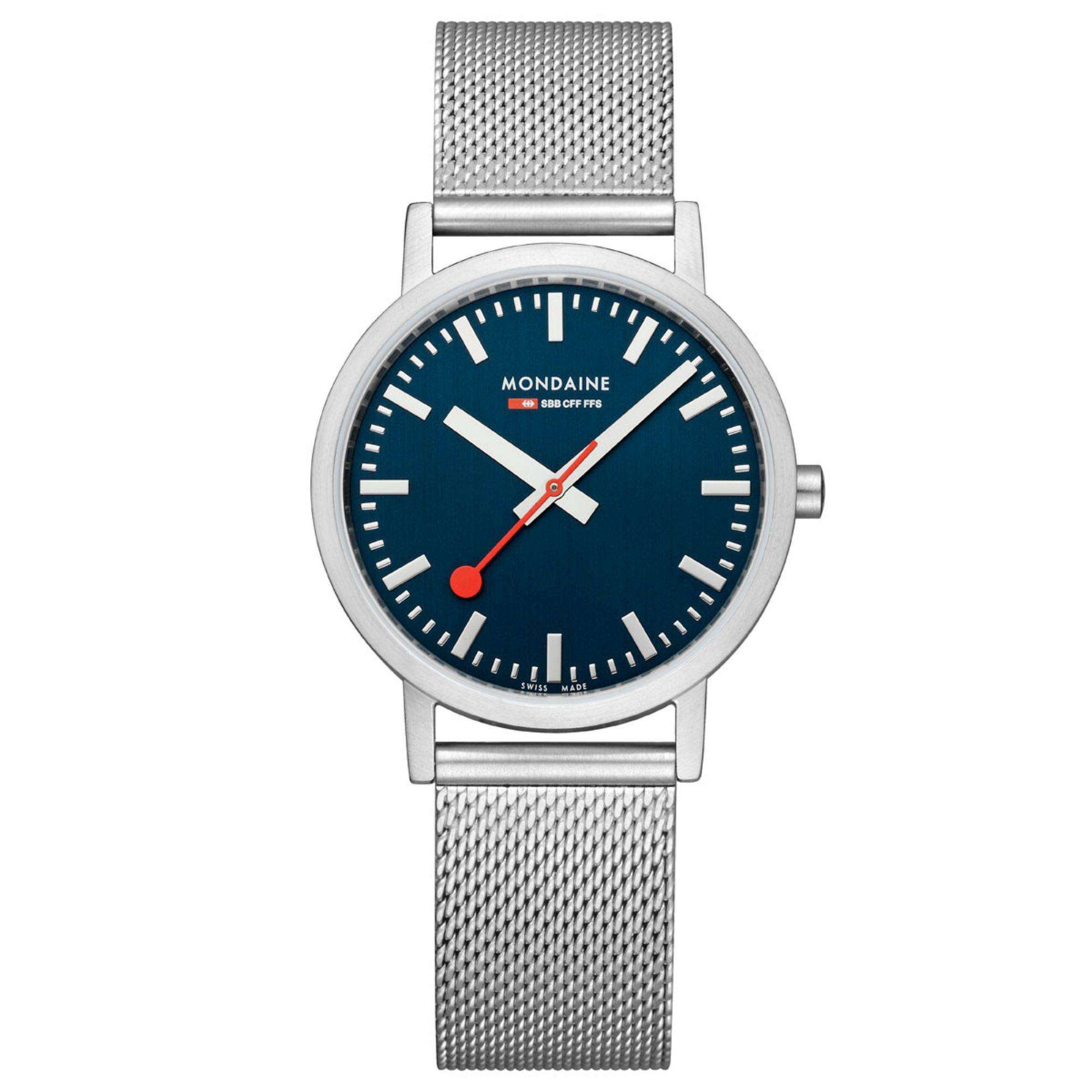 Mondaine Classic Deep Ocean Blue Dial Mesh Bracelet Watch A660.30314.40SBJ