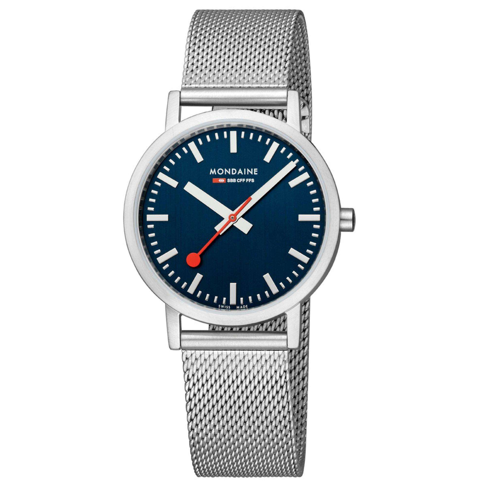 Mondaine Classic Deep Ocean Blue Dial Mesh Bracelet Watch A660.30314.40SBJ