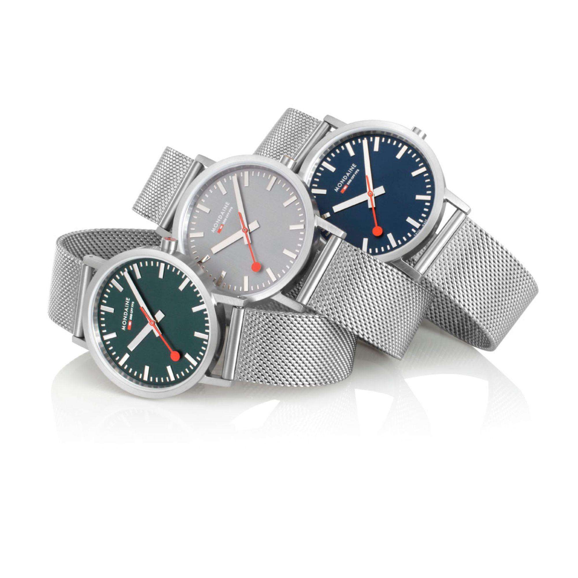 Mondaine Classic Deep Ocean Blue Dial Mesh Bracelet Watch A660.30314.40SBJ