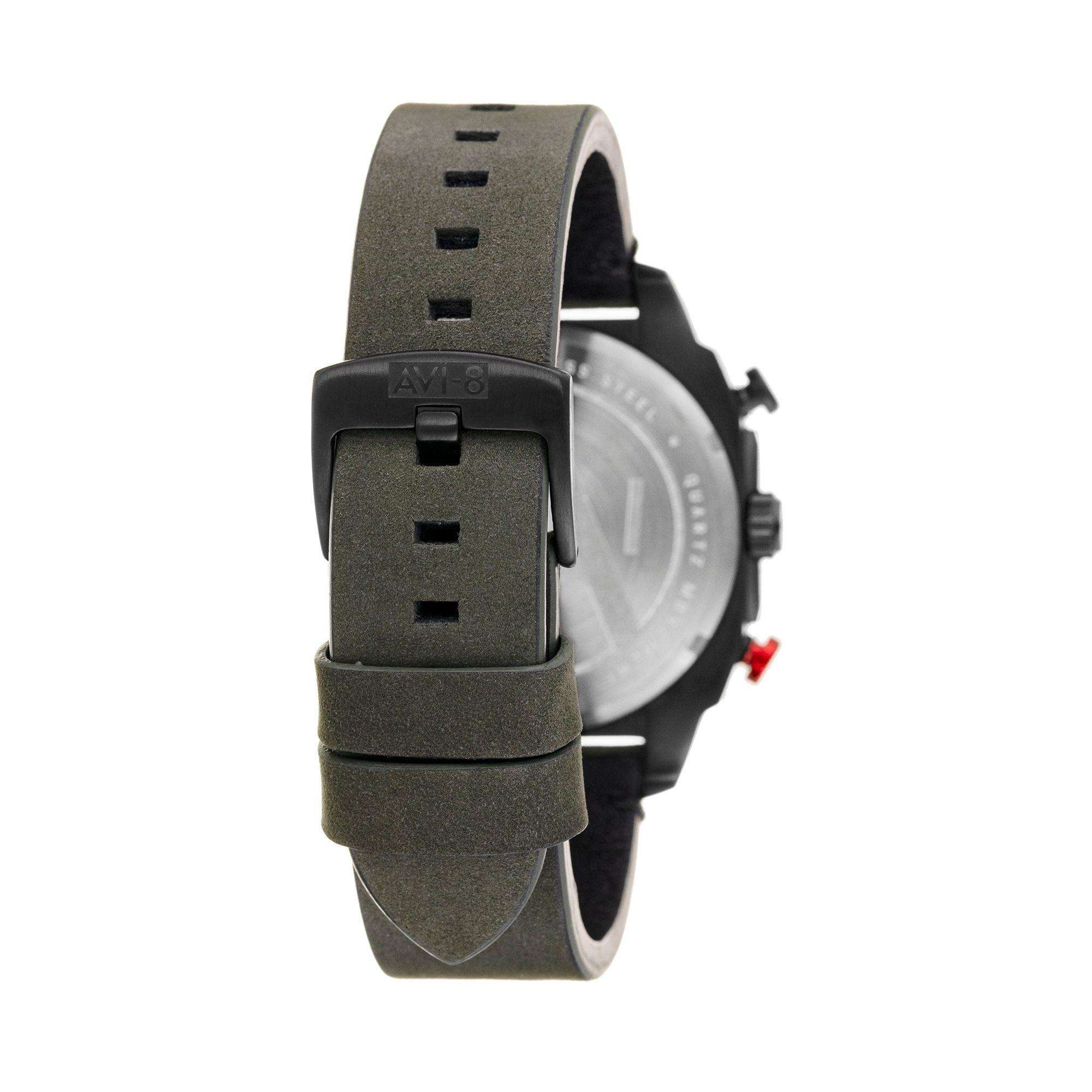 AVI-8 Hawker Hunter Retrograde Chronograph Tiefgrün Schwarze Herren Uhr AV-4052-08