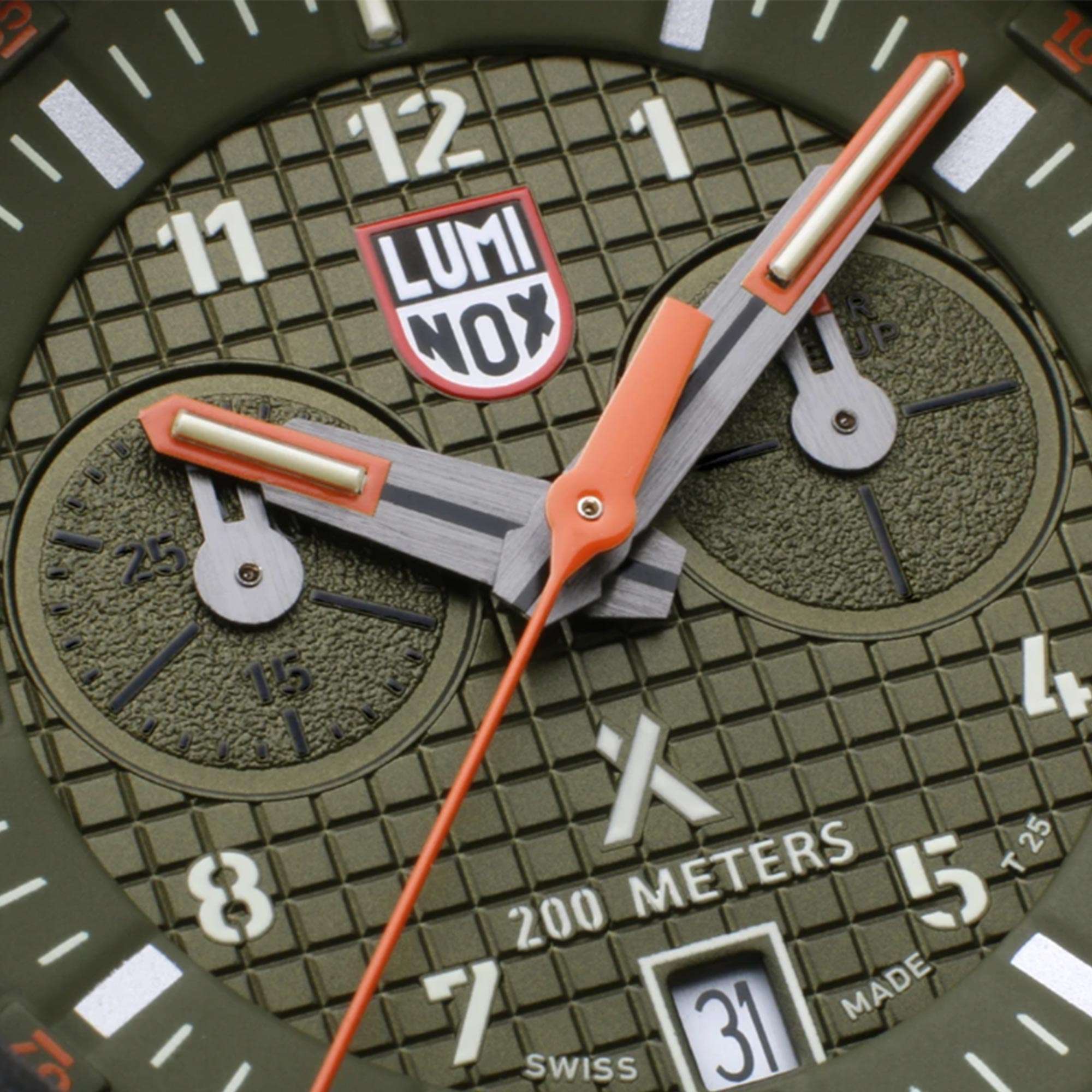 Luminox Bear Grylls Survival Land Serie Quarz Grünes Zifferblatt Schwarzes Textilarmband Herren Uhr XB.3797.KM