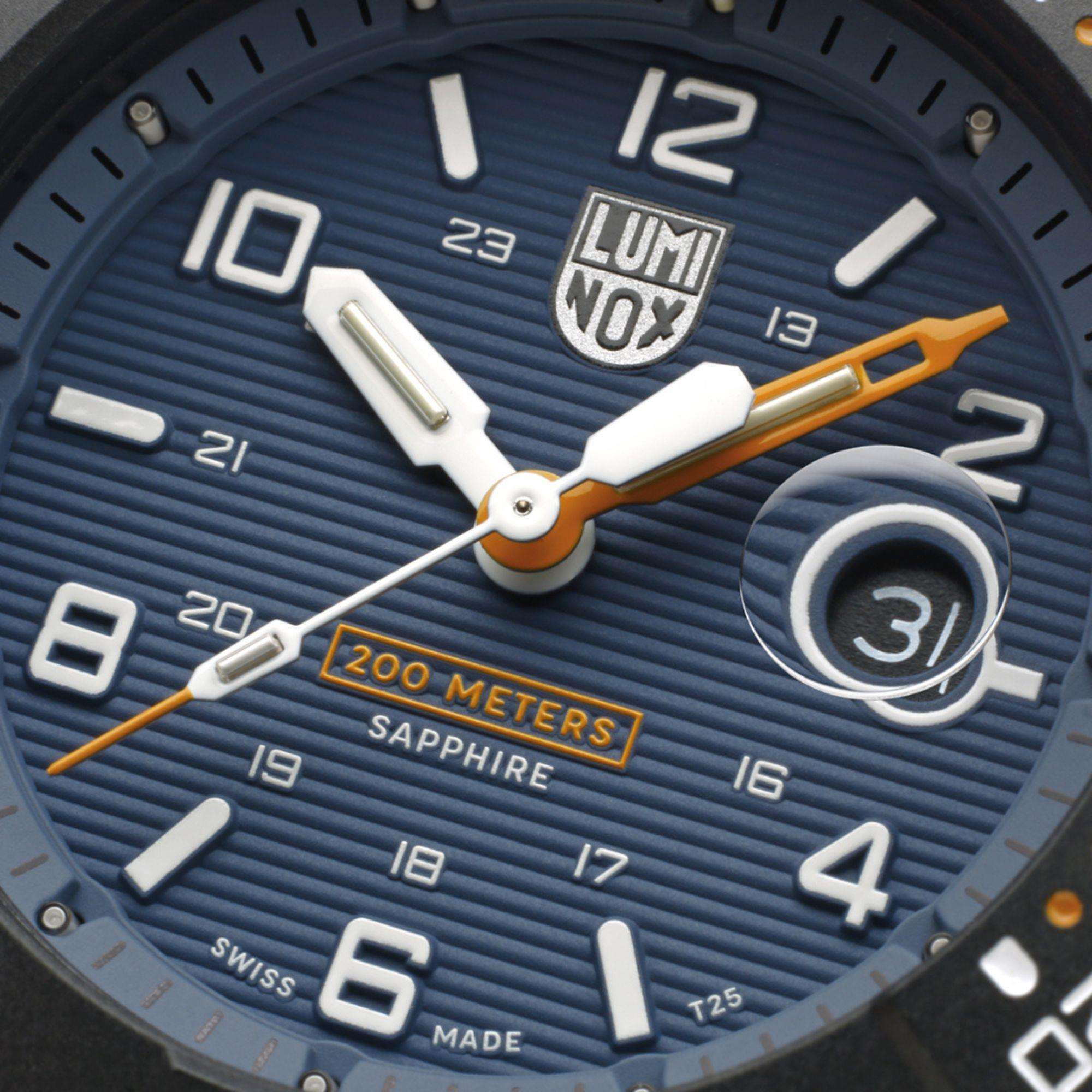 Luminox Navy Seal 3600 Serie Blaues Zifferblatt Schwarzes Silikonarmband Herren Uhr XS.3602.NSF