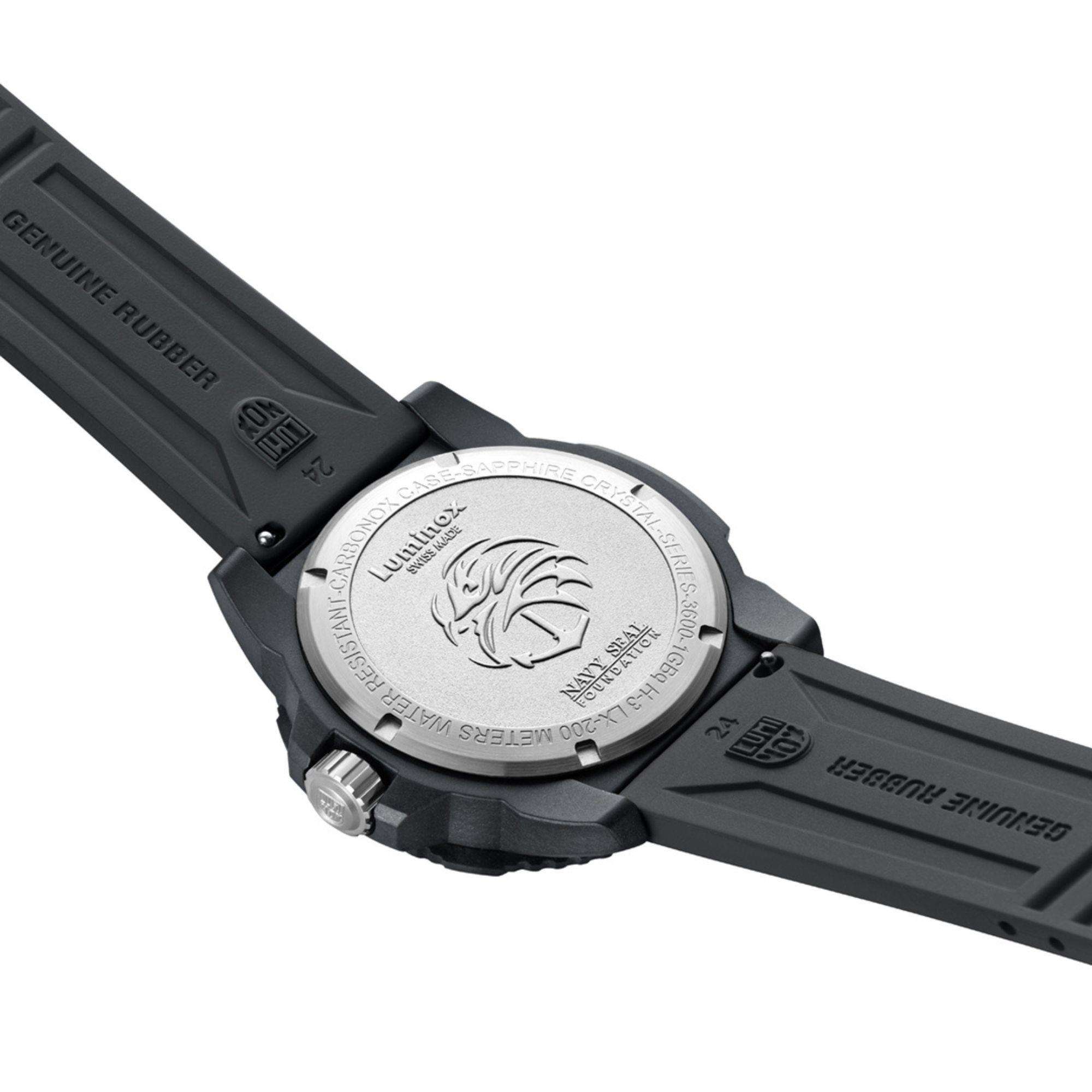 Luminox Navy Seal 3600 Serie Blaues Zifferblatt Schwarzes Silikonarmband Herren Uhr XS.3602.NSF