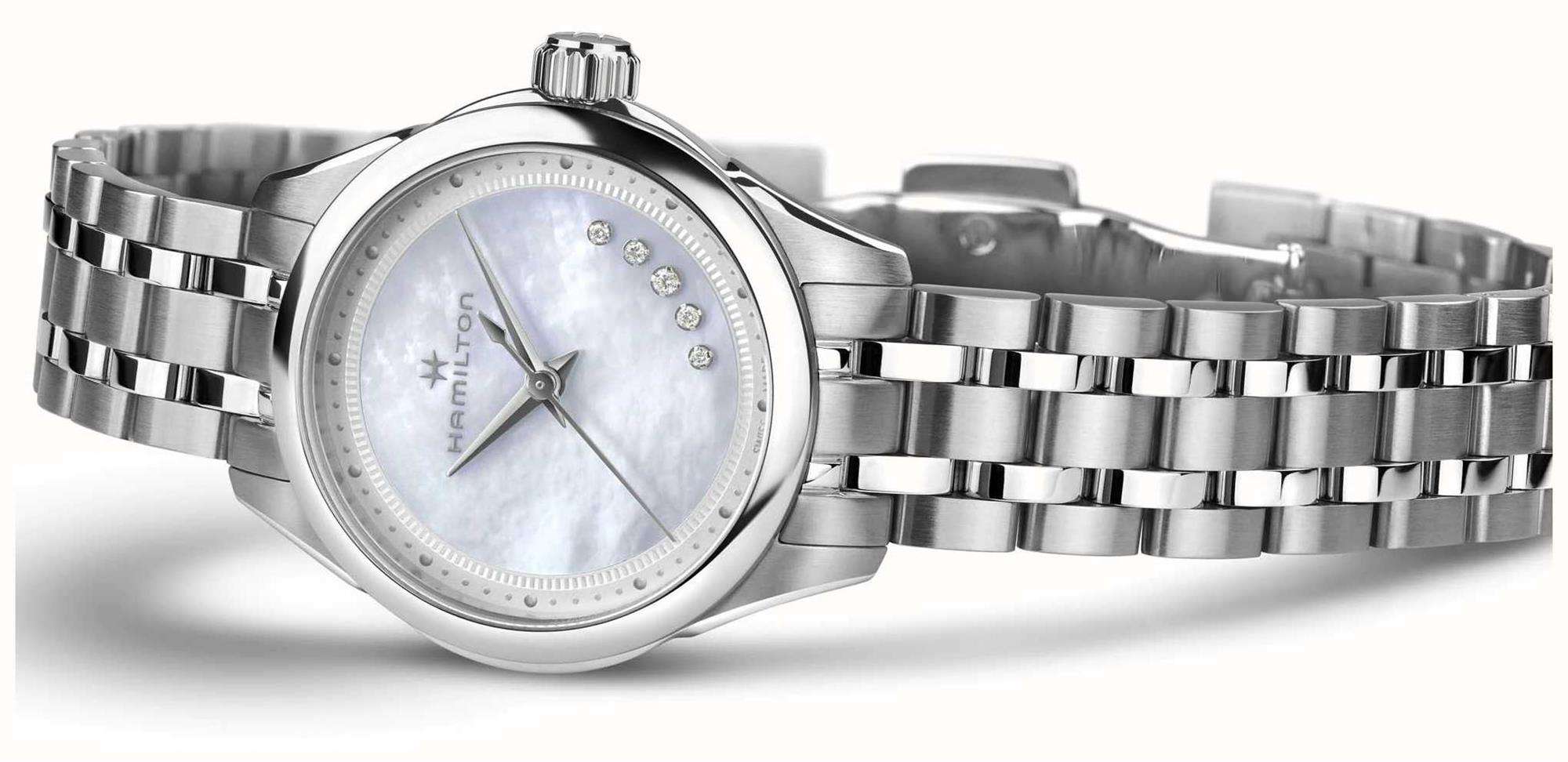 Hamilton Jazzmaster 26mm Mother of Pearl Dial Steel Womens Quartz Watch H32111190