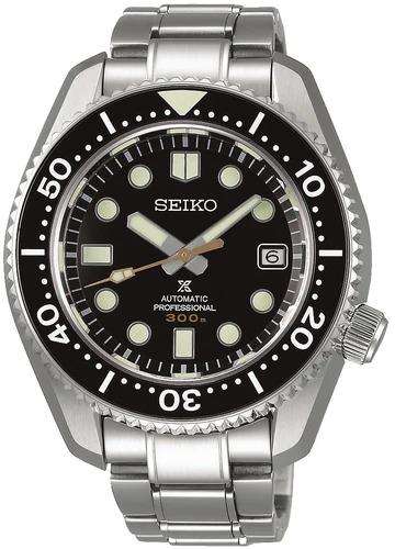 Seiko Prospex 1968 Recreation MarineMaster Schwarzes Zifferblatt Silber Edelstahl Taucher Herren Uhr SLA021J1