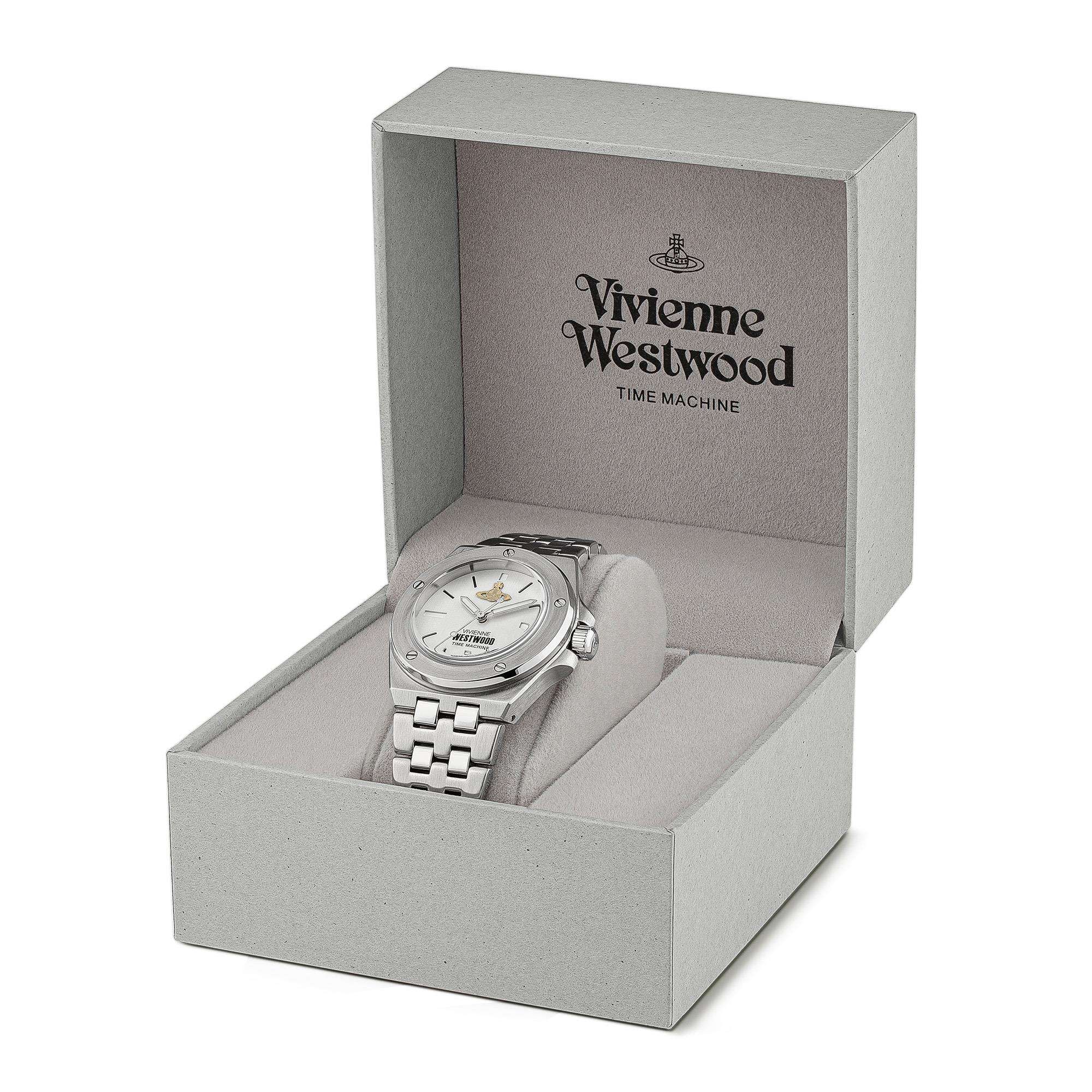 Vivienne Westwood Leamouth Graues Zifferblatt Edelstahlarmband Uhr VV271CGSL