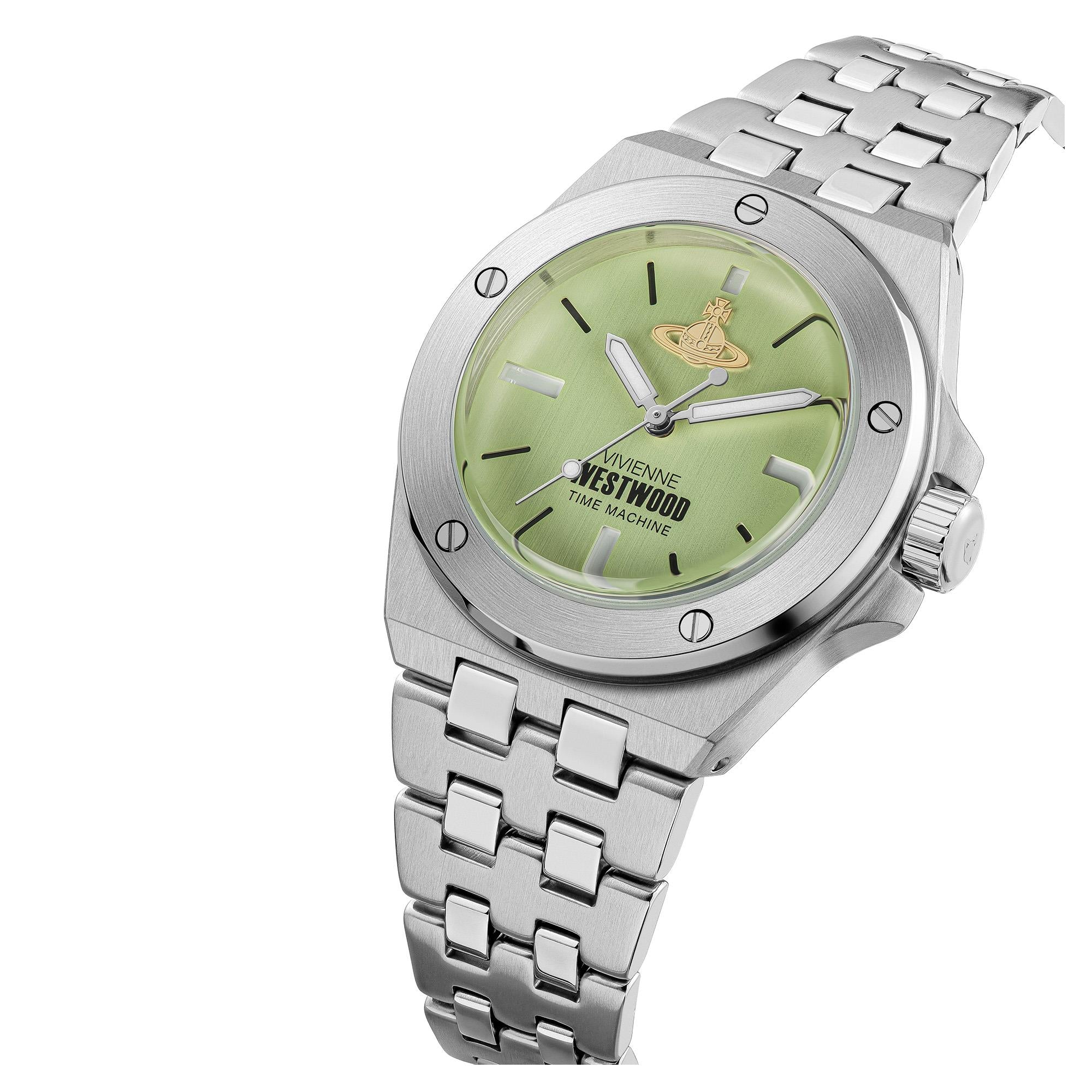 Vivienne Westwood Leamouth Green Dial Steel Bracelet Watch VV271GRSL