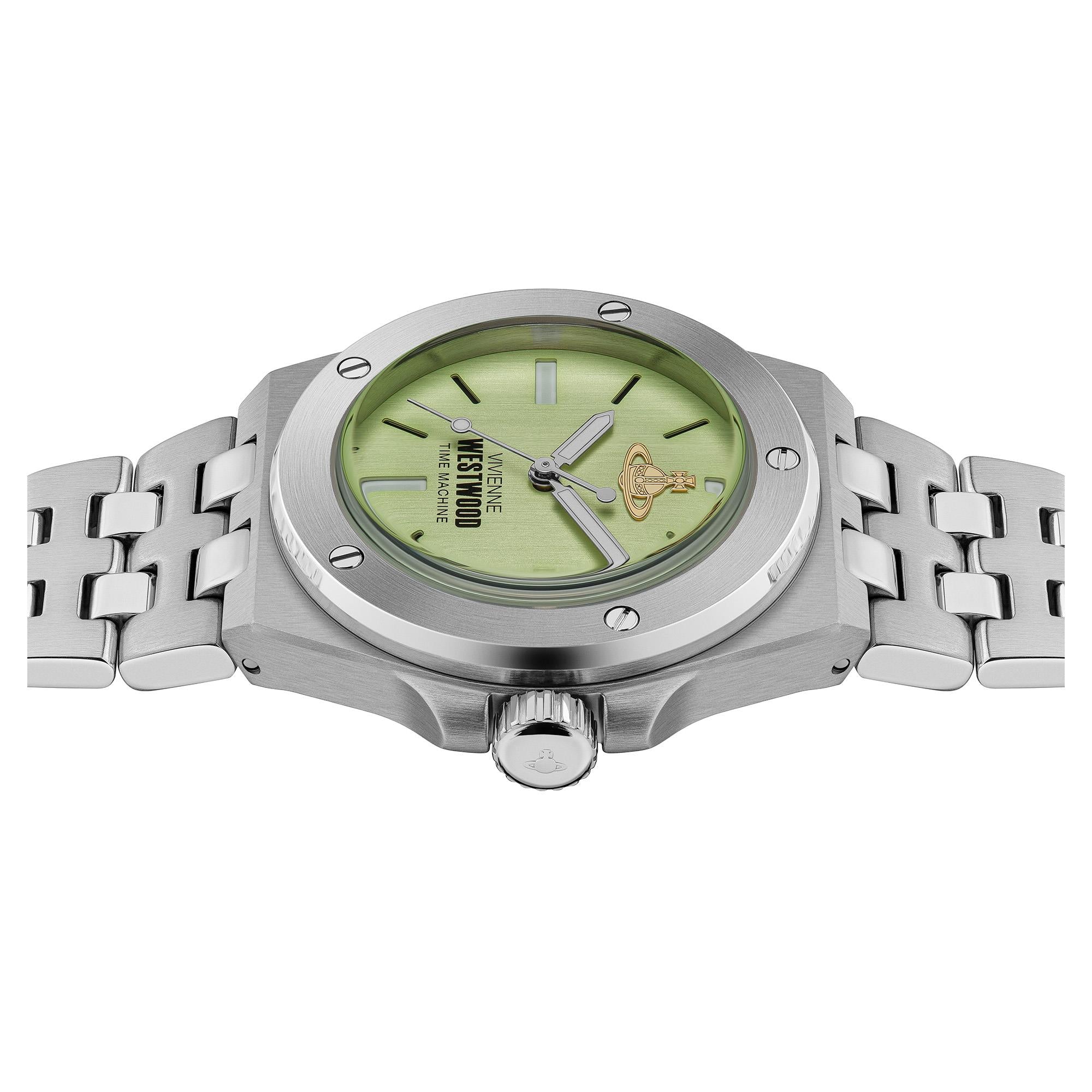 Vivienne Westwood Leamouth Green Dial Steel Bracelet Watch VV271GRSL