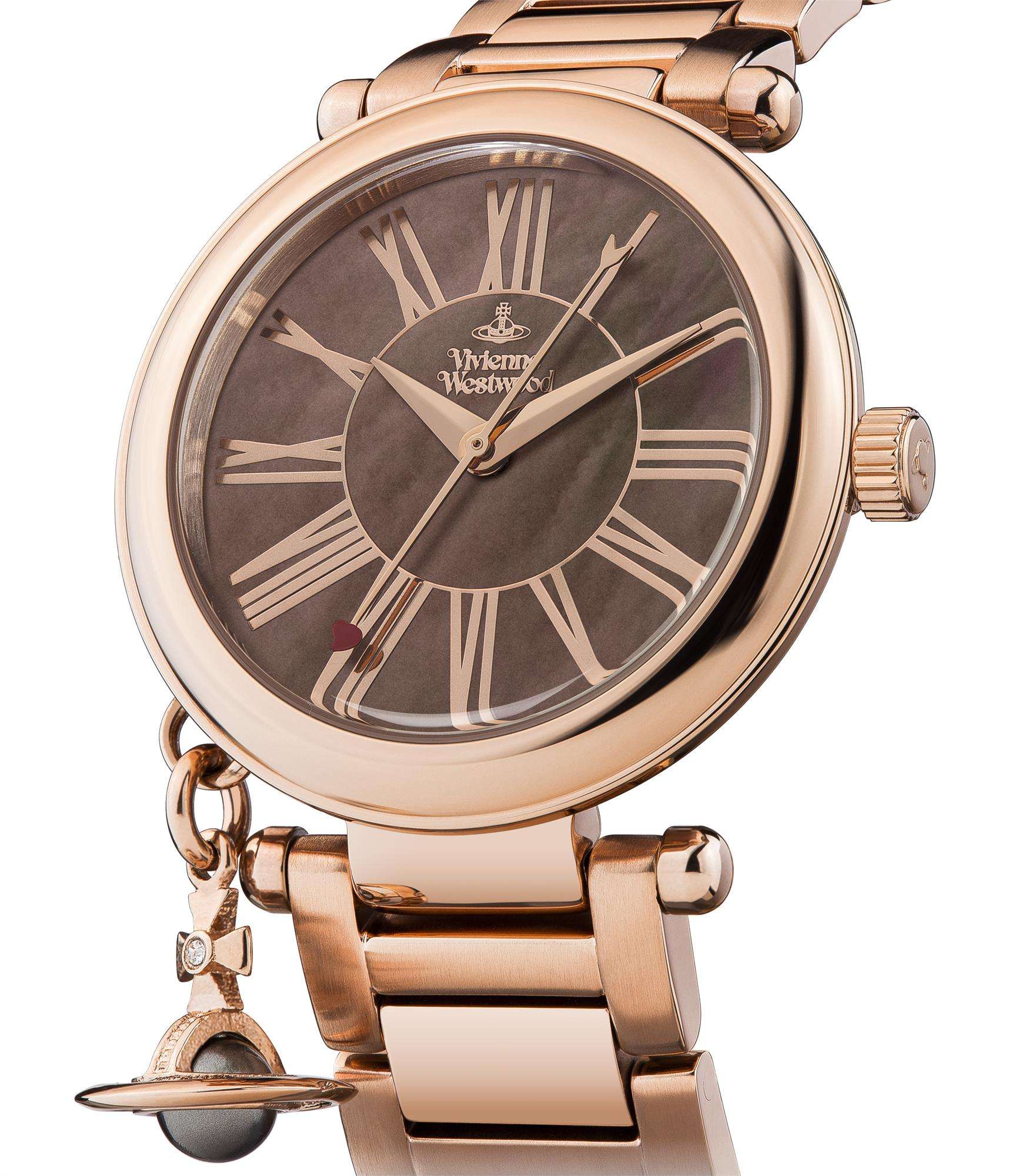 Viivienne Westwood Mother Orb Braunes Zifferblatt Stahlarmband Damen Uhr VV006PBRRS