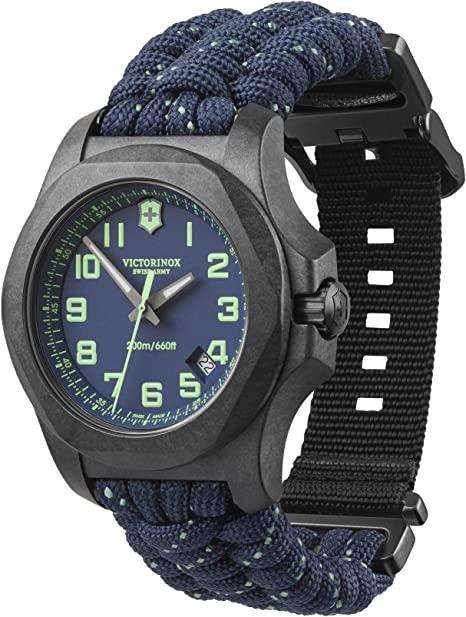 Victorinox I.N.O.X 42mm Blue Dial Paracord Mens Quartz Watch Set 241860