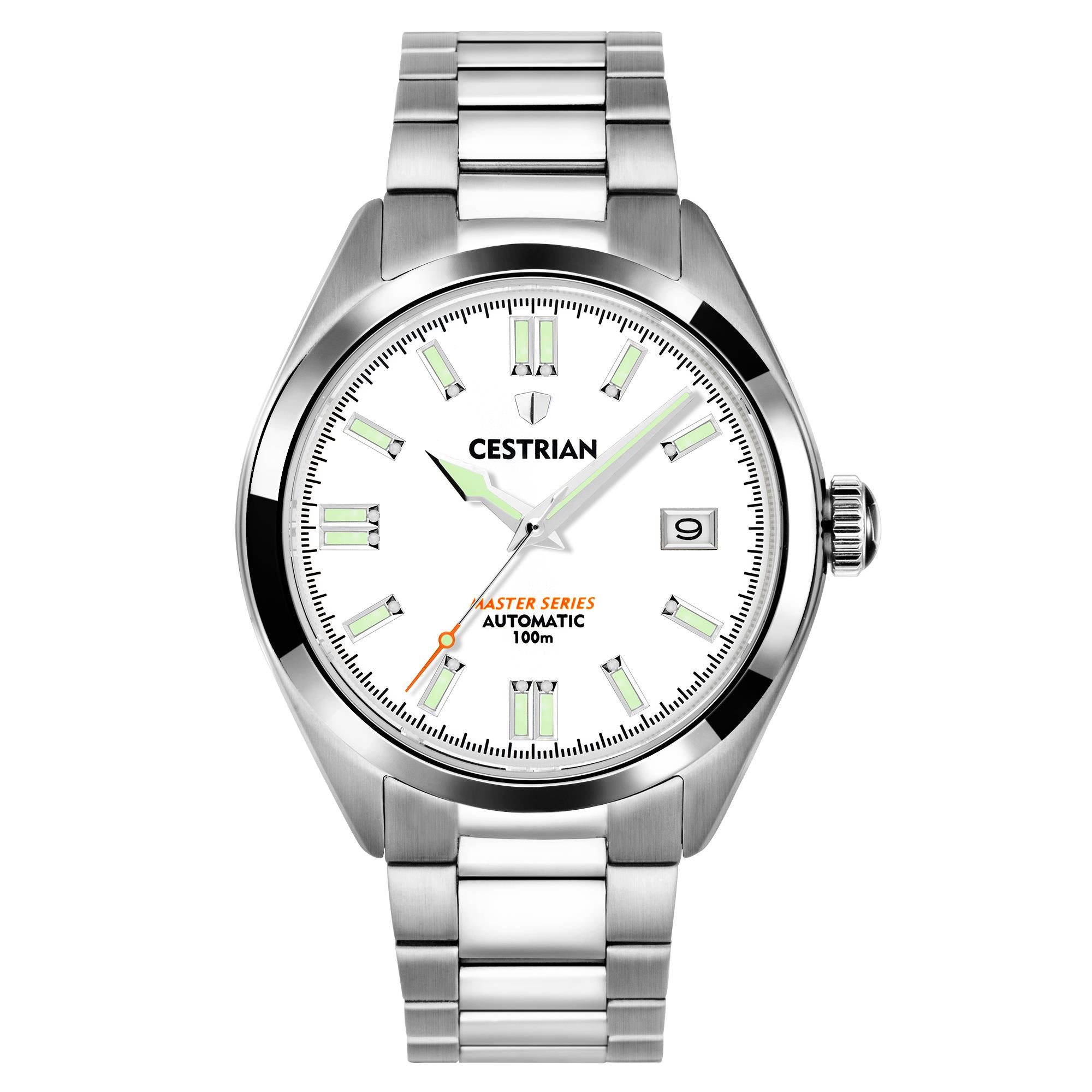 Cestrian Master Series White Dial Steel Bracelet Automatic Men's Watch CM011B0660V1