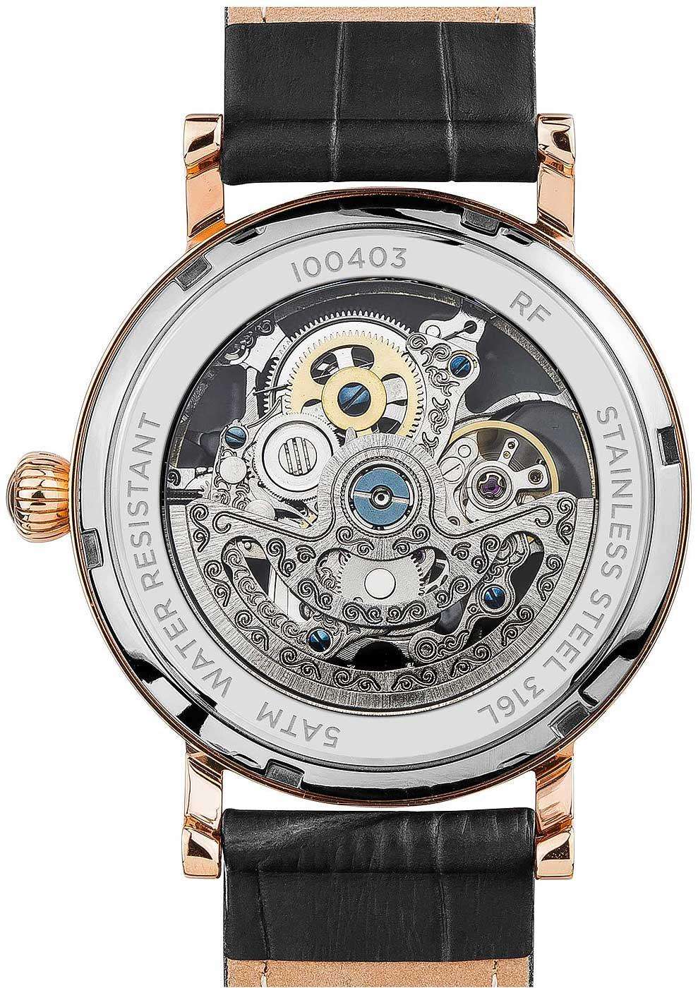 Ingersoll The Herald Automatic Watch with a Skeleton Dial and a Black Leather Strap I00403B