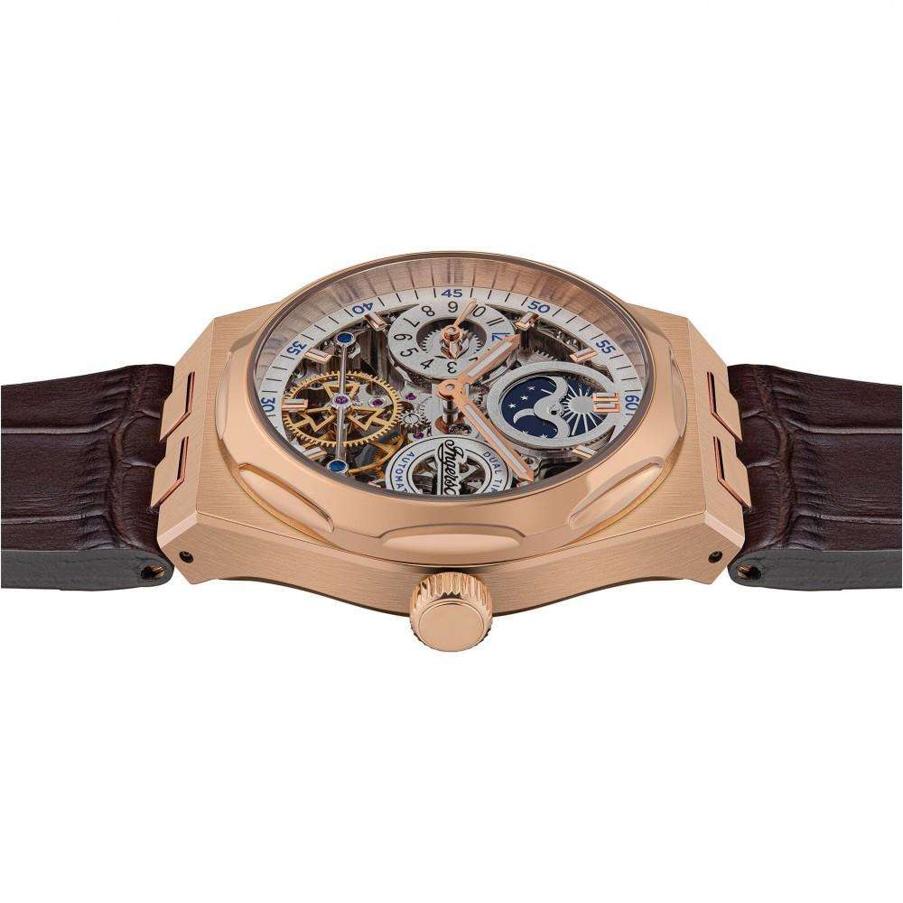 Ingersoll 1892 The Broadway Automatic Men's Watch with White Dial and Brown Leather Strap I12904