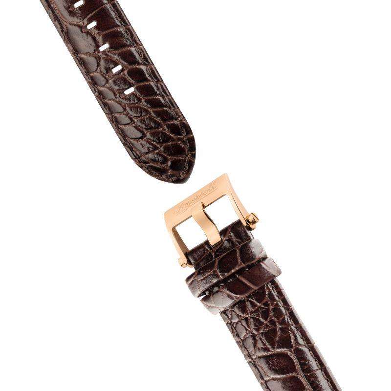 Ingersoll 1892 The Charles Automatische Herrenarmbanduhr mit Champagner Skelettzifferblatt und Braunem Lederarmband - I05805