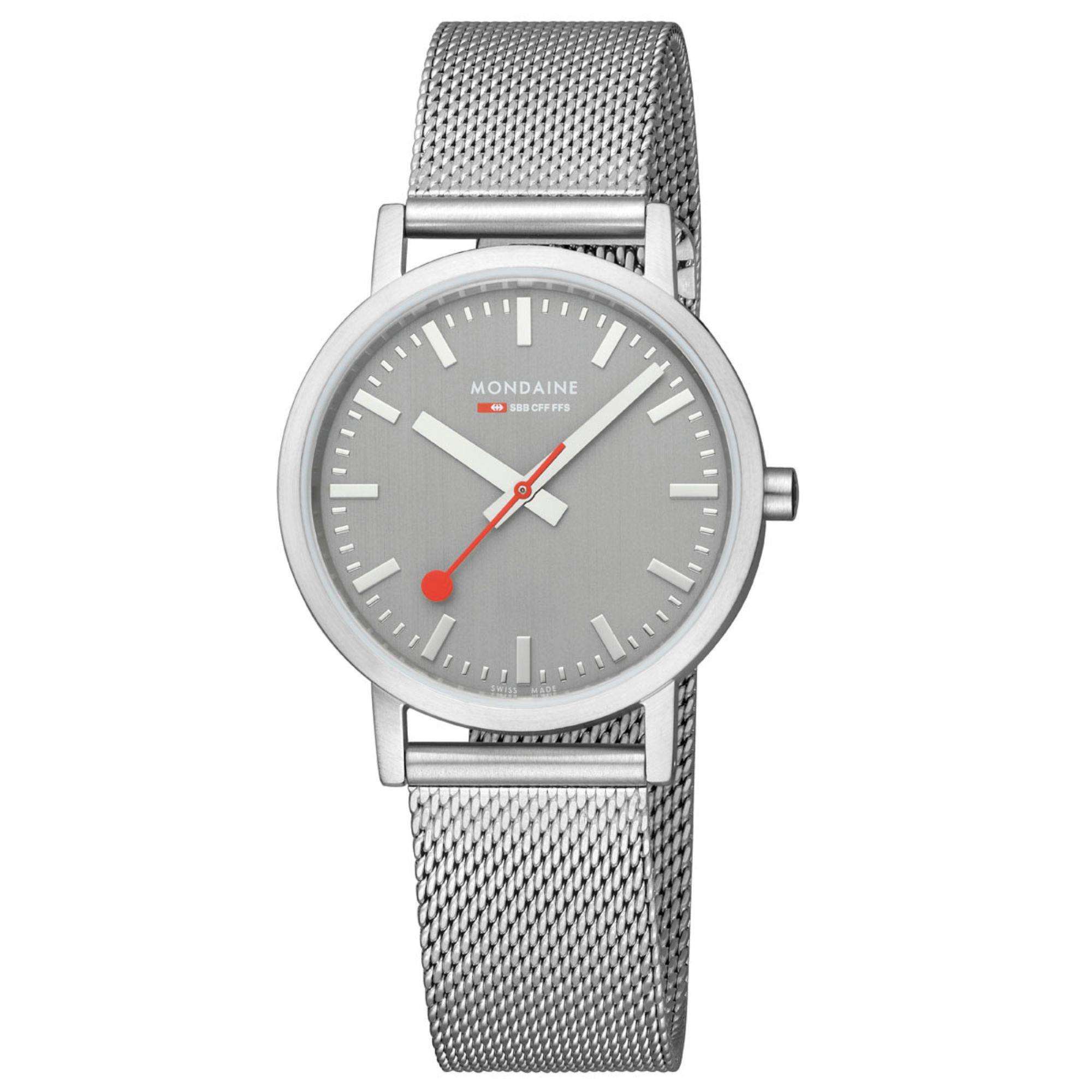 Mondaine Classic Good Gray Dial Steel Mesh Bracelet Watch A660.30314.80SBJ