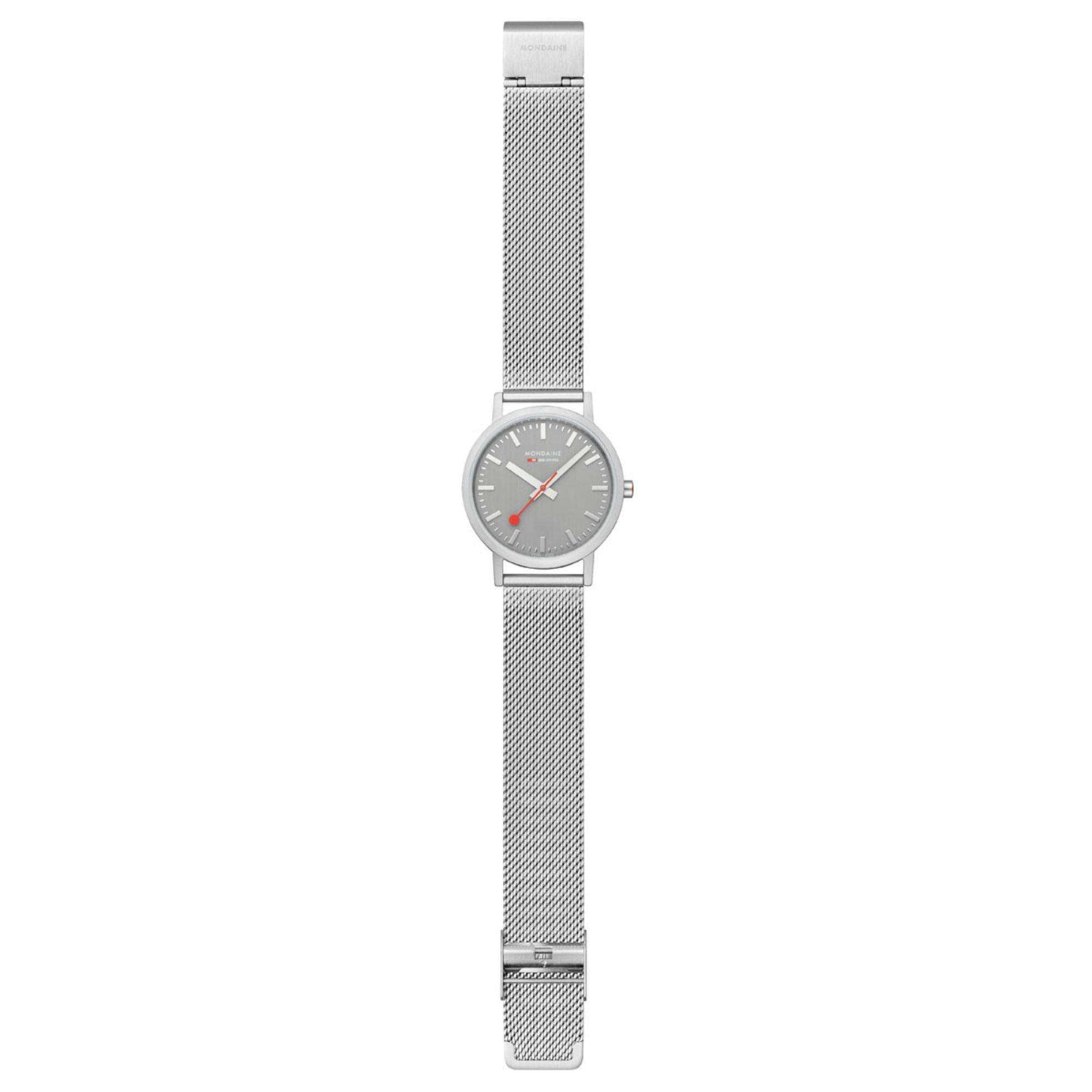 Mondaine Classic Good Gray Dial Steel Mesh Bracelet Watch A660.30314.80SBJ