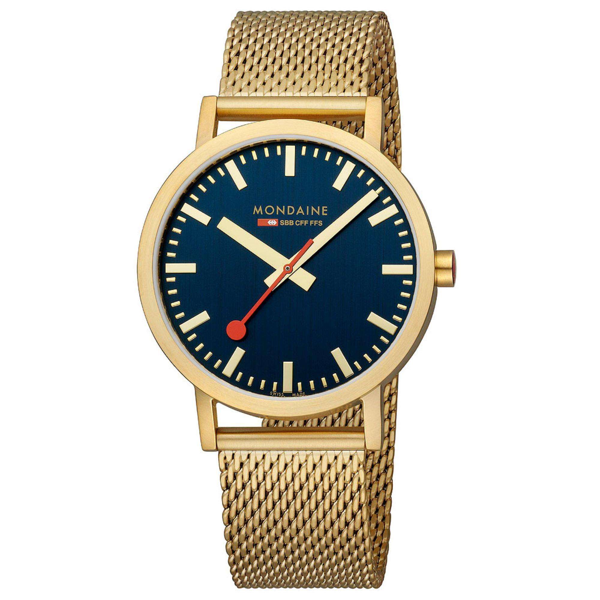 Mondaine Classic 40mm Blue Dial Steel Quartz Watch A660.30360.40SBM