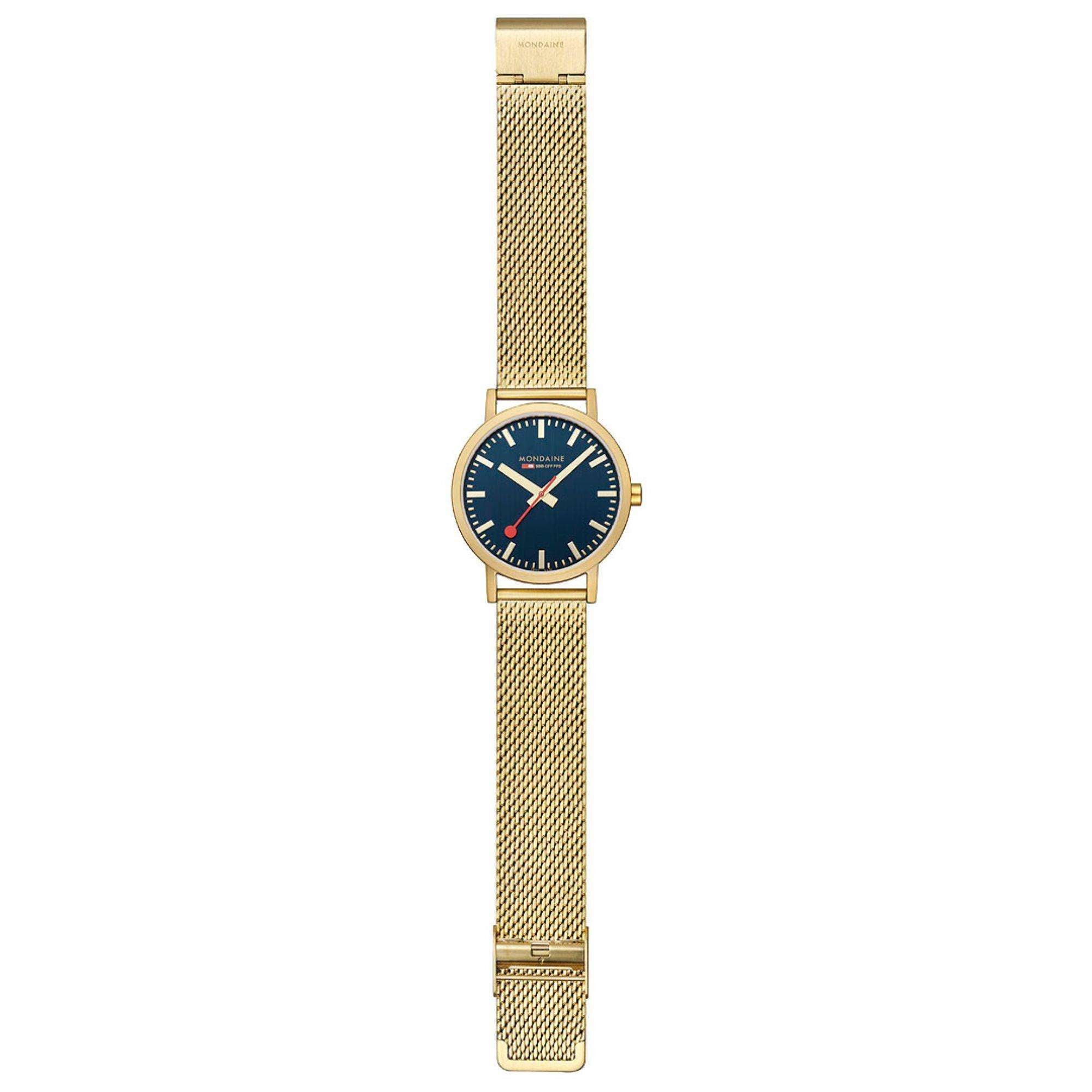 Mondaine Classic 40mm Blue Dial Steel Quartz Watch A660.30360.40SBM