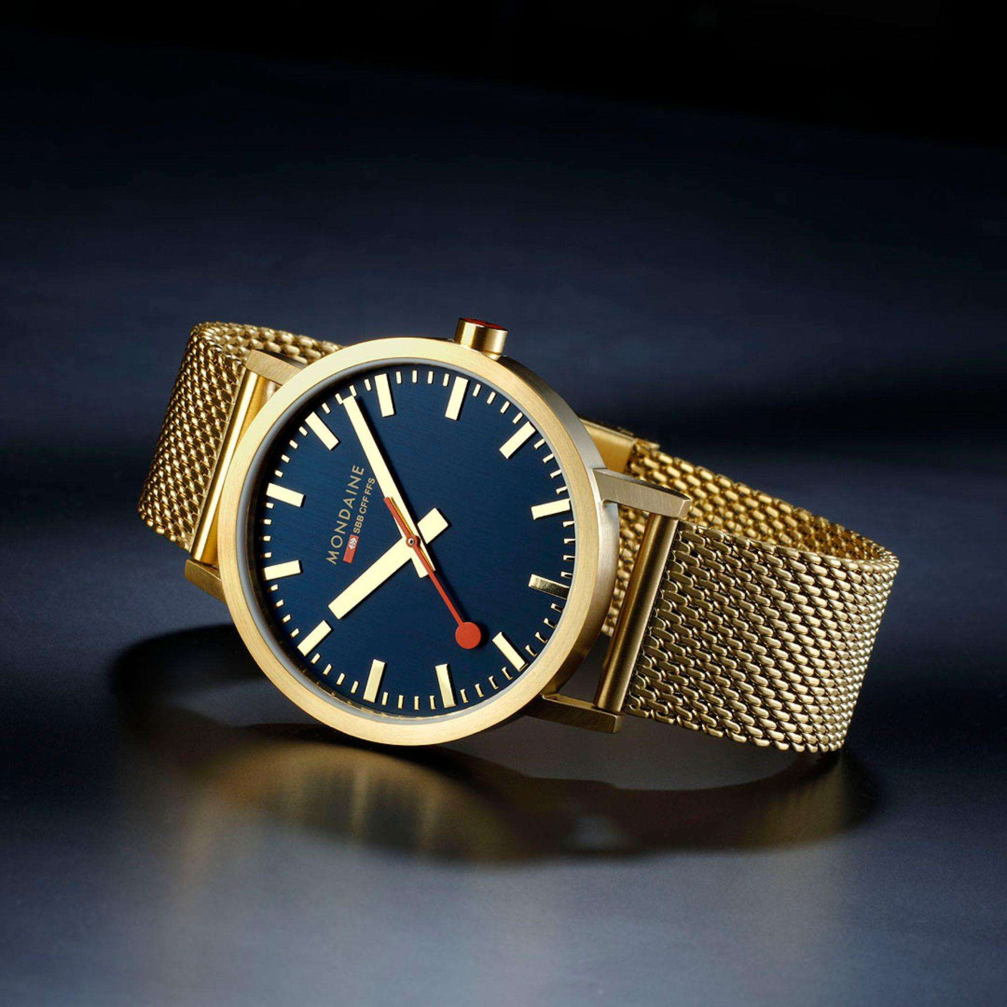 Mondaine Classic 40mm Blue Dial Steel Quartz Watch A660.30360.40SBM