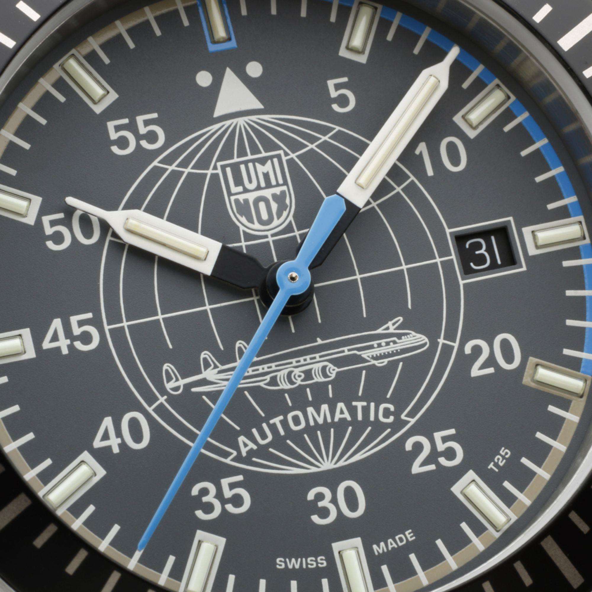 Luminox Air Constellation 42mm Grey Dial Leather Mens Automatic Watch XA.9602