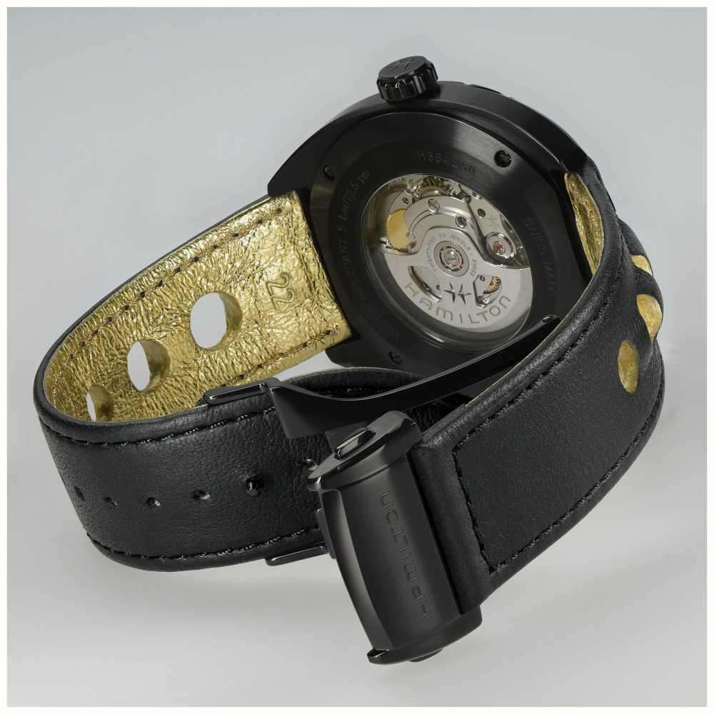 Hamilton American Classic 42mm Pan Europ Tag Datum Schwarzes Zifferblatt Leder Herren Automatik Uhr H35425730