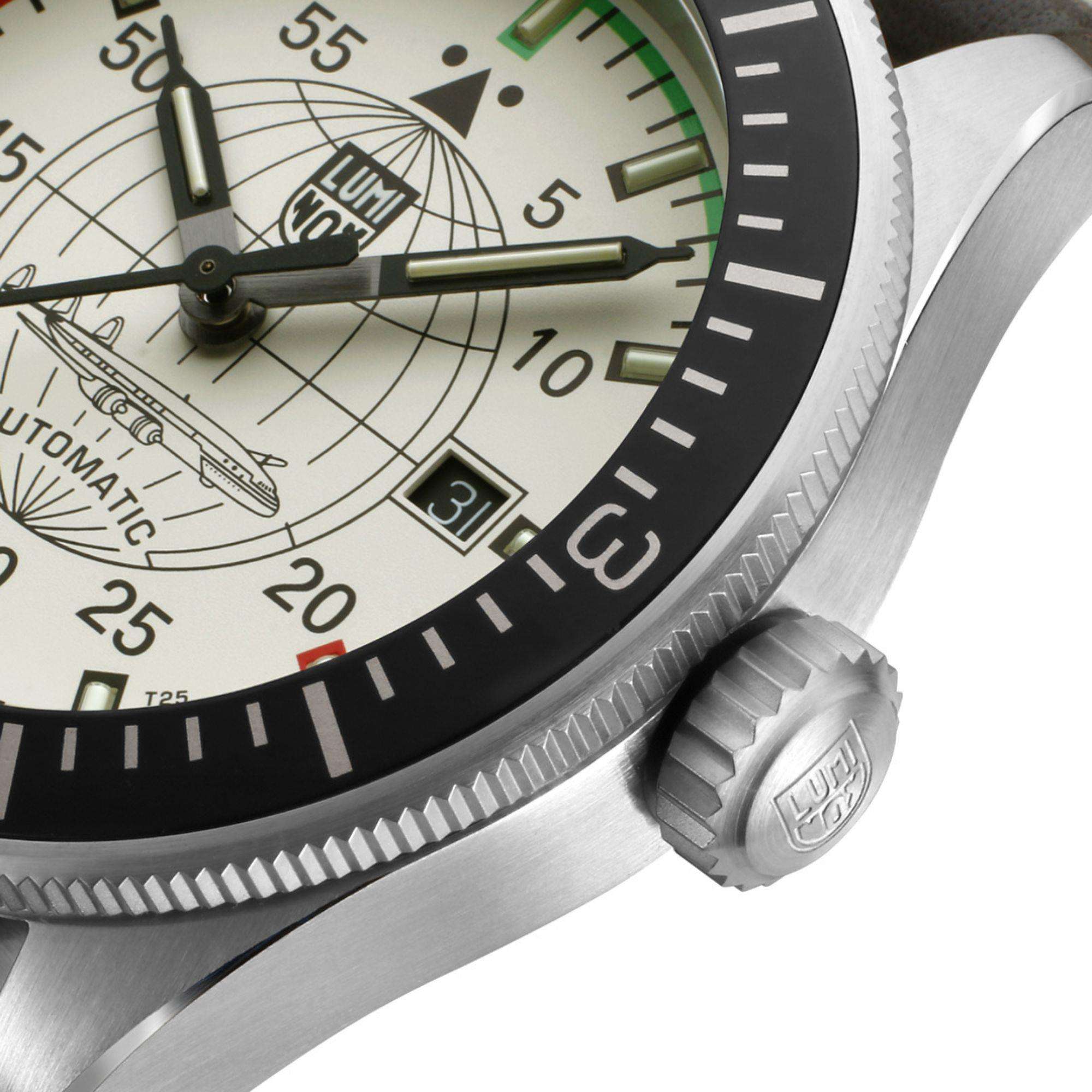Luminox Constellation Creme Zifferblatt Braunes Lederarmband Herren Uhr XA.9607