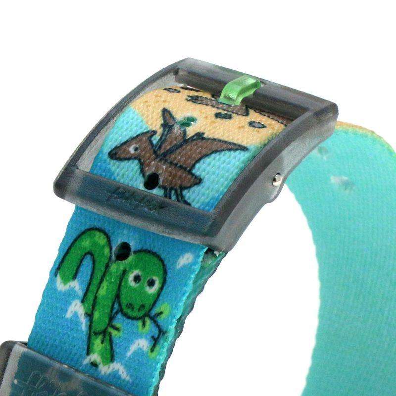 Flik Flak London Flower Pink Plastic Case Blue Textile Strap Kids Girls Watch 32mm FBNP080