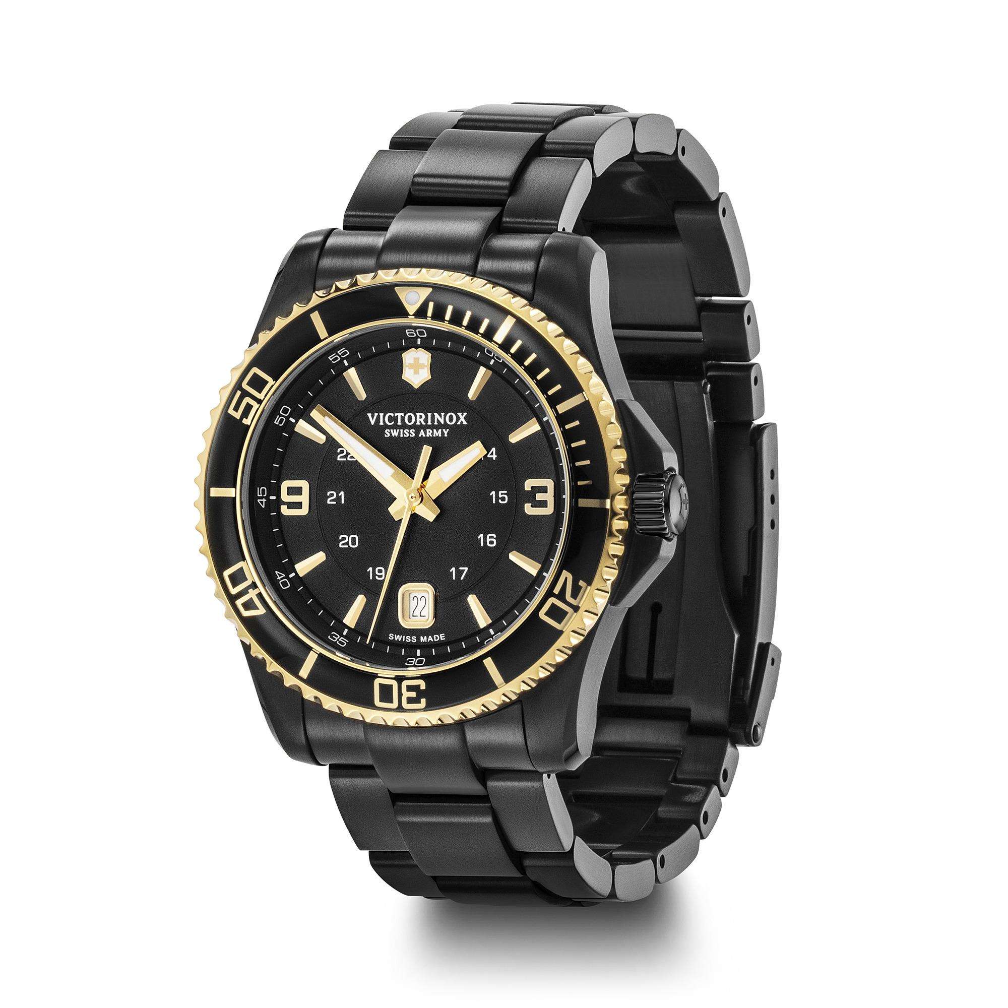 Victorinox Maverick 43mm Black Dial Steel Mens Quartz Watch 241884